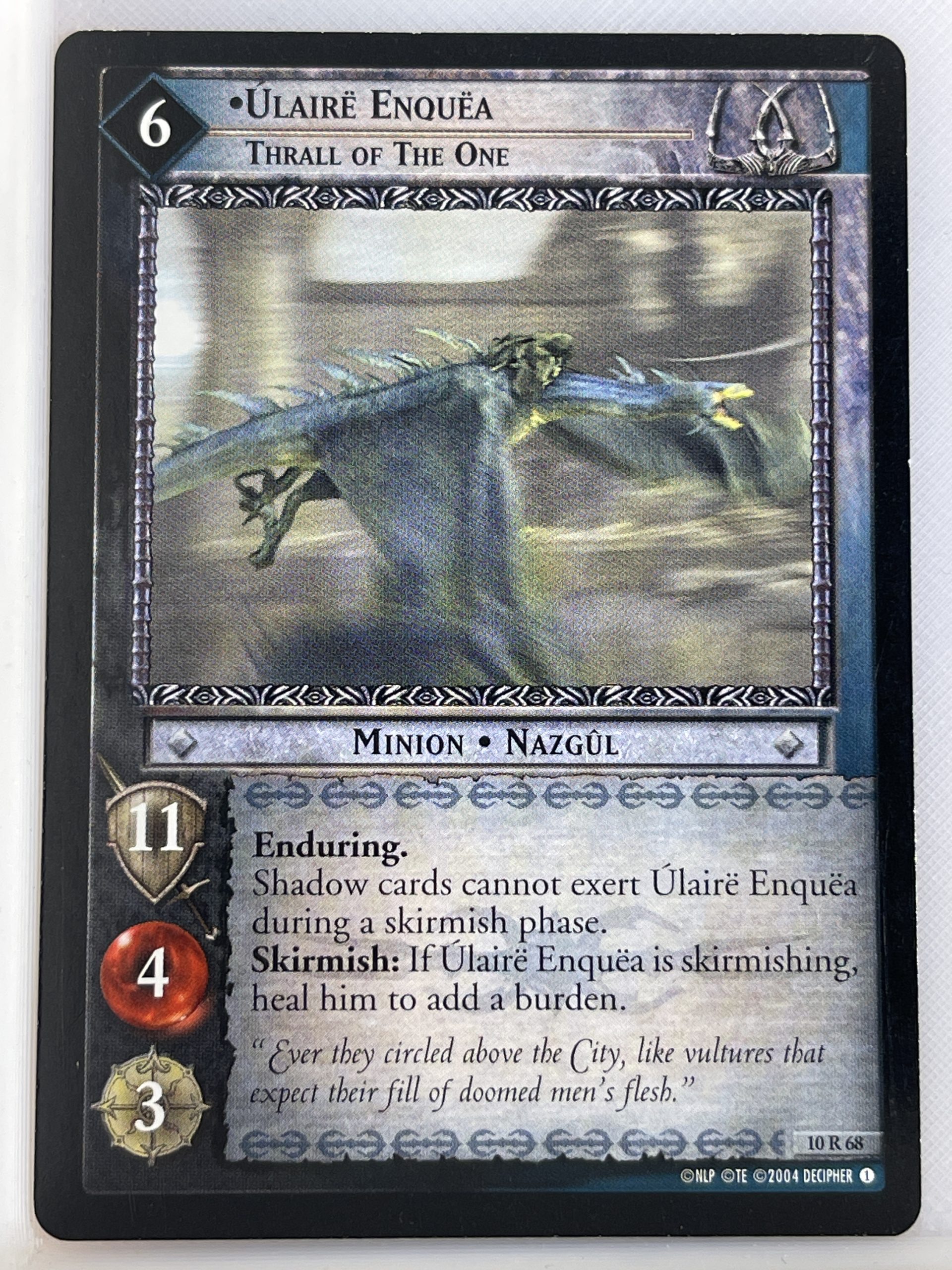 LORD OF THE RINGS TCG MOUNT DOOM RARE CARD 10R68 ULAIRE  ENQUEA lp