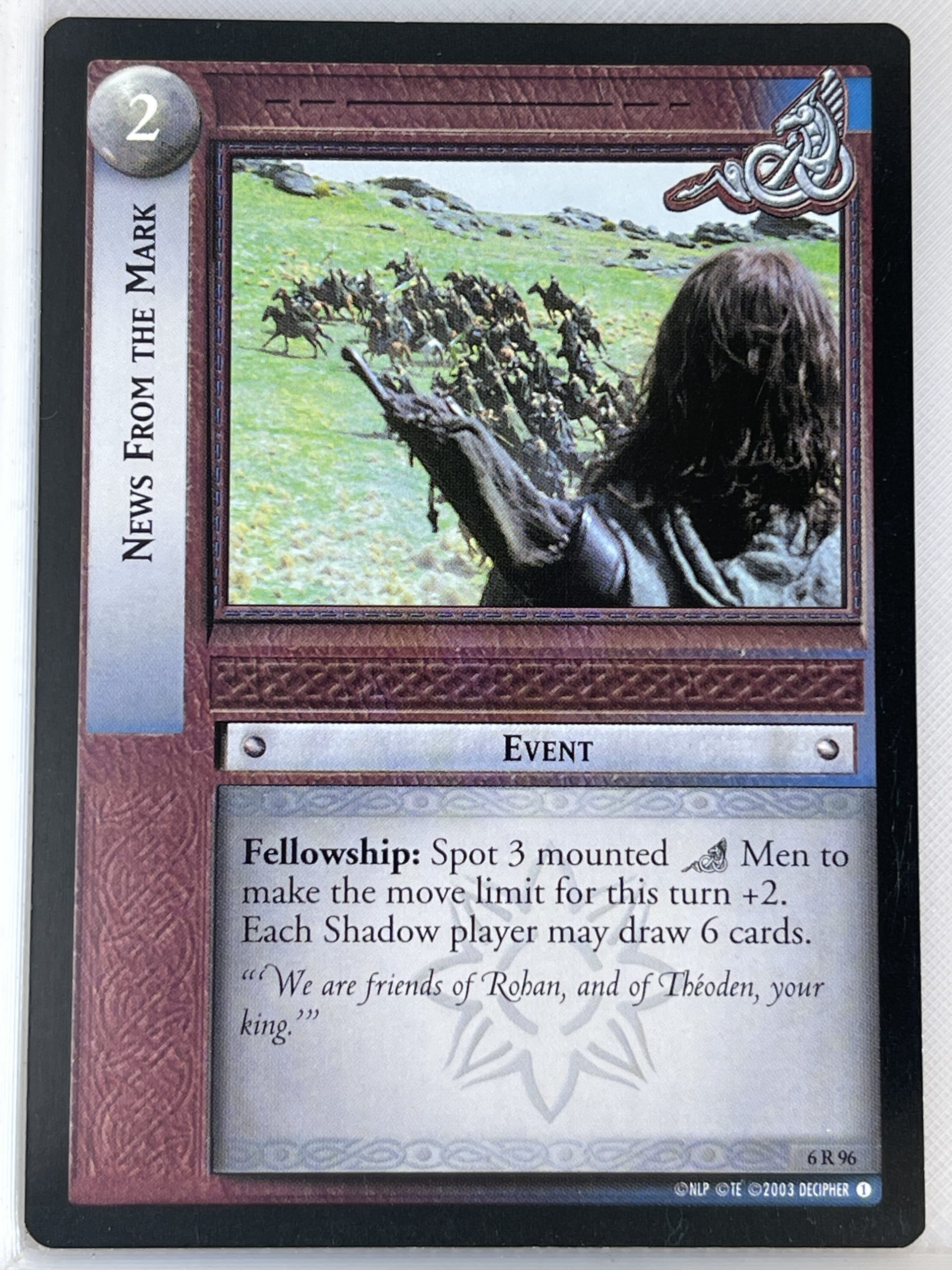 LORD OF THE RINGS TCG ENTS OF FANGORN RARE CARD 6R96 NEWS FROM THE MARK lp