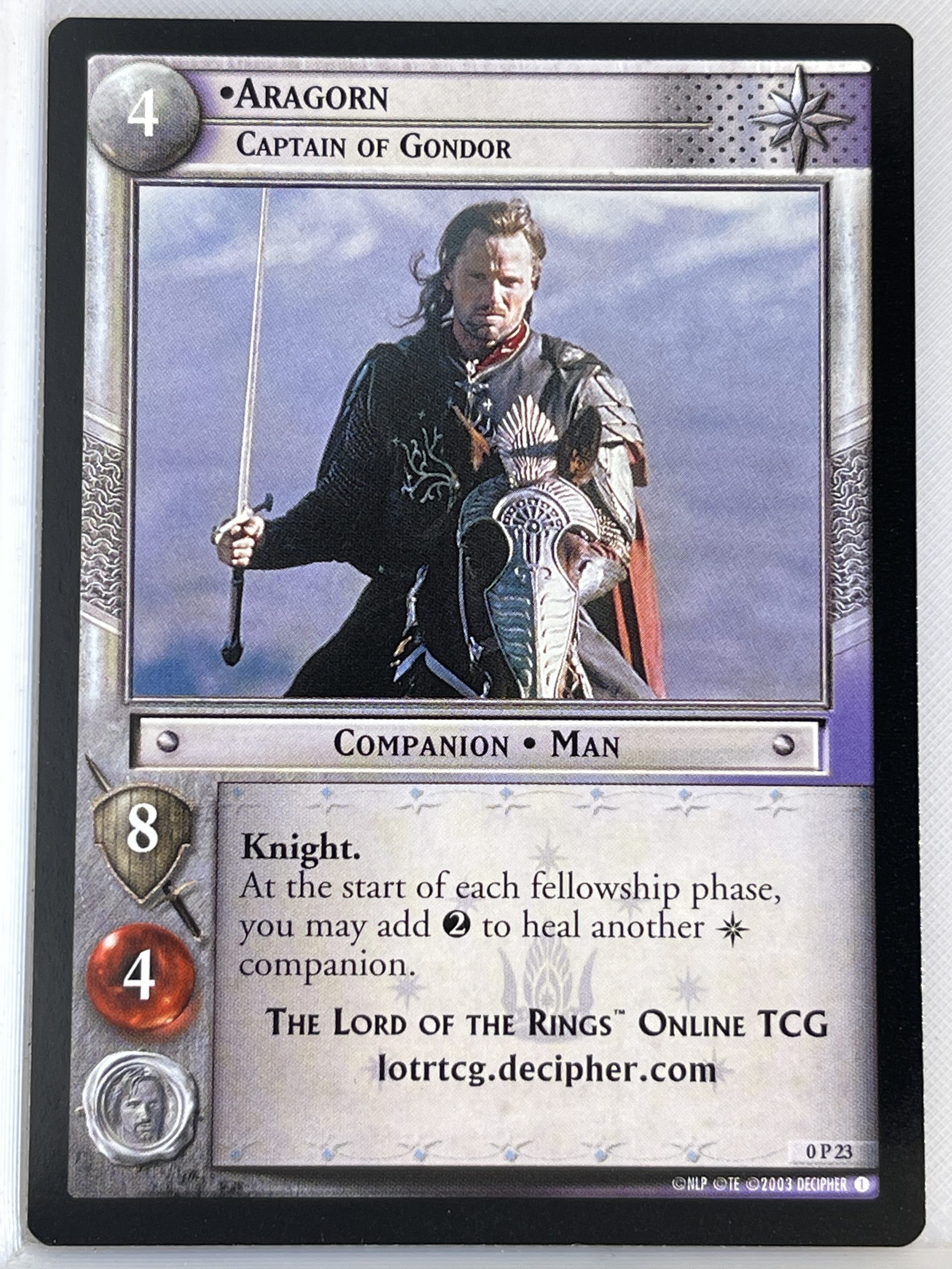LORD OF THE RINGS TCG PROMO 0P23 ARAGORN CAPTAIN OF GONDOR ex