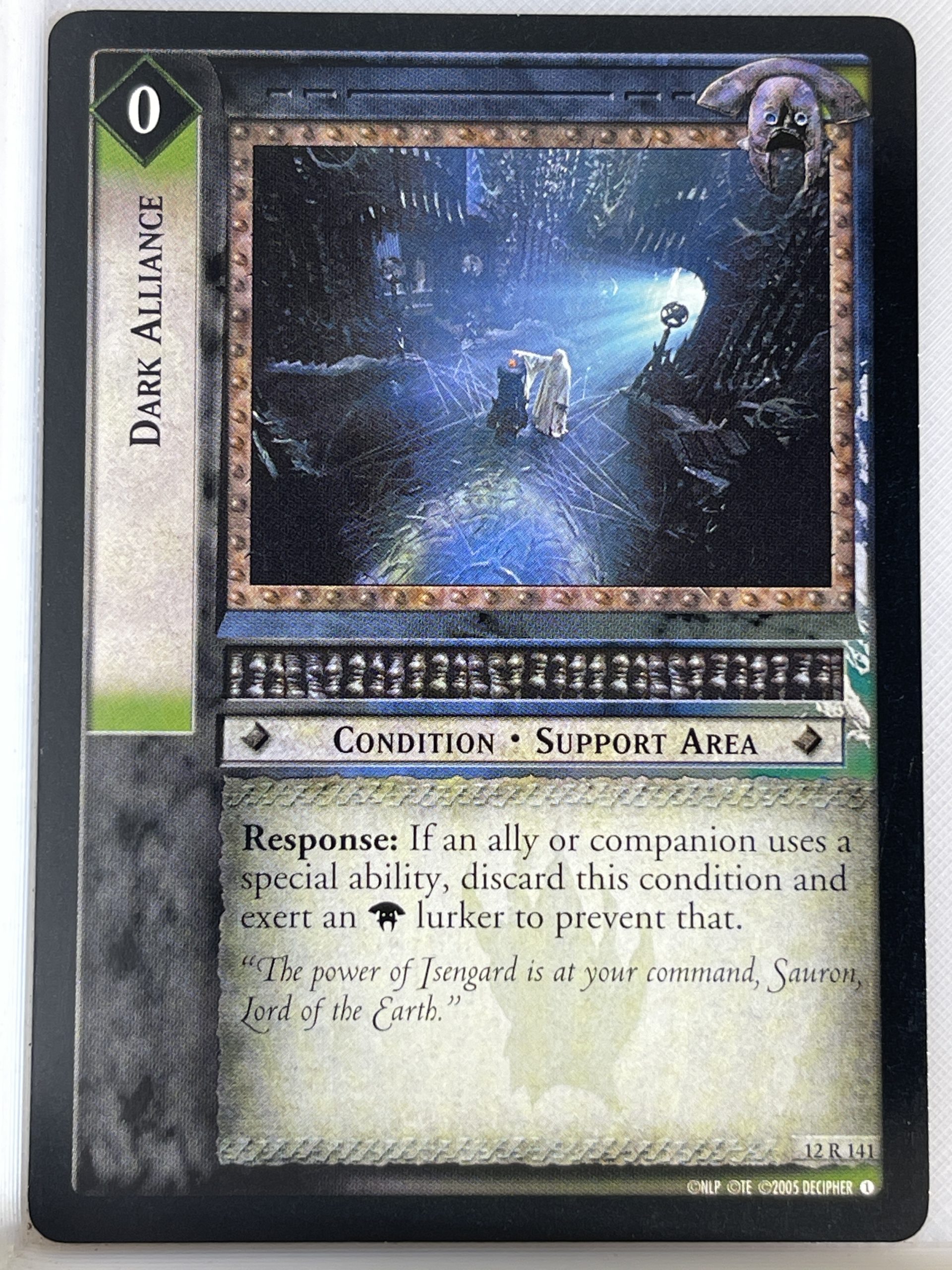 LORD OF THE RINGS TCG THE BLACK RIDER RARE CARD 12R141 DARK ALLIANCE lp
