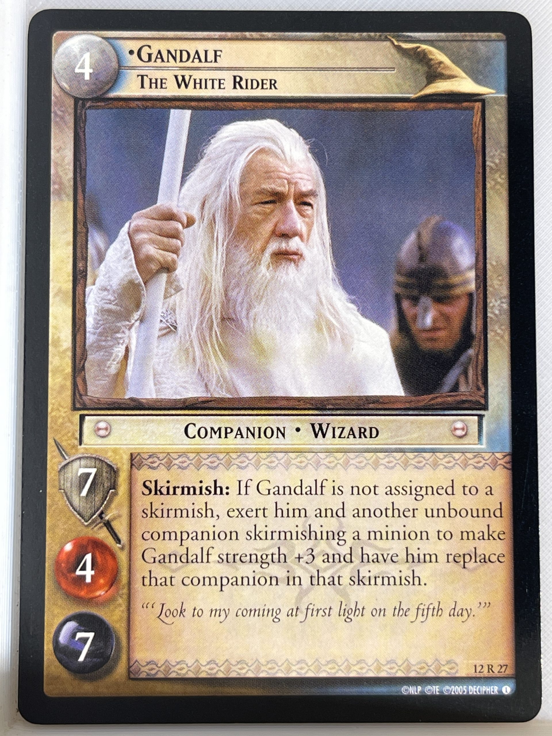 LORD OF THE RINGS TCG THE BLACK RIDER RARE CARD 12R27 GANDALF lp