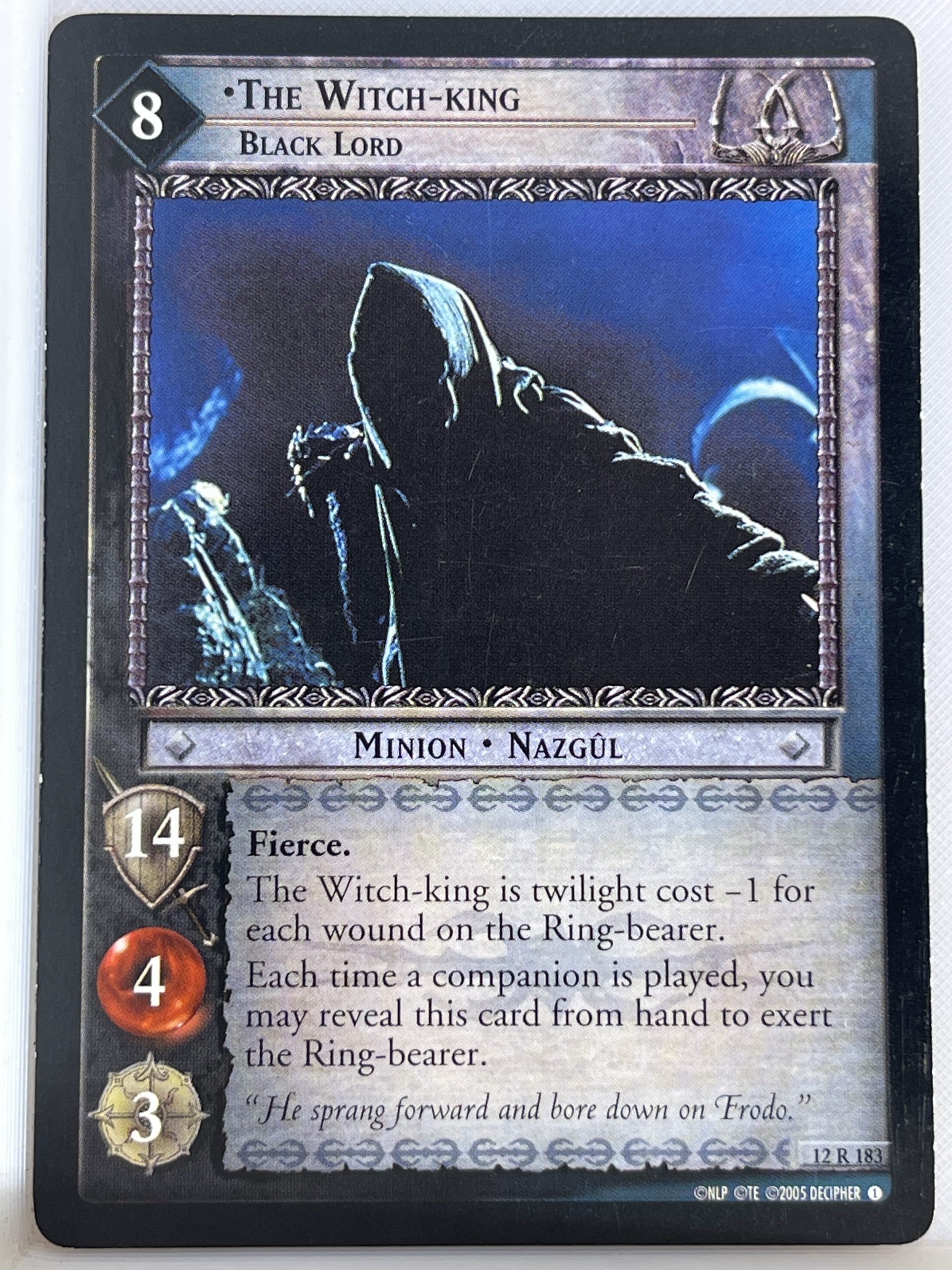 LORD OF THE RINGS TCG THE BLACK RIDER RARE CARD 12R183 THE WITCH-KING lp
