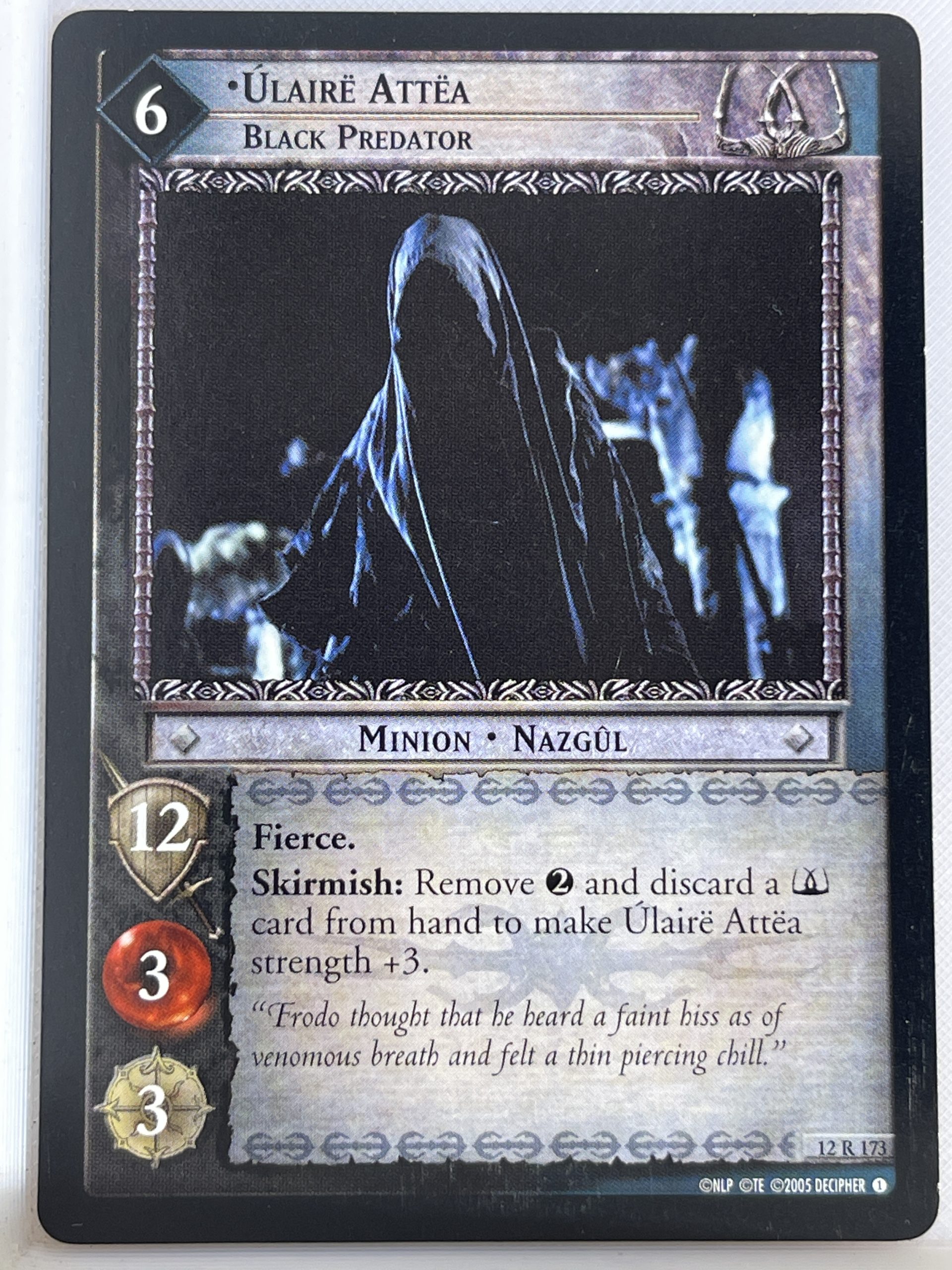 LORD OF THE RINGS TCG THE BLACK RIDER RARE CARD 12R173 ULAIRE ATTEA lp