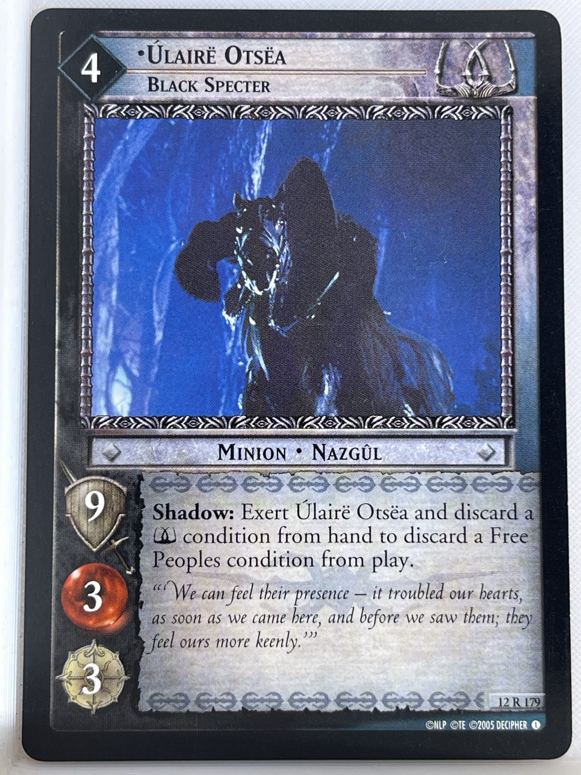 LORD OF THE RINGS TCG THE BLACK RIDER RARE CARD 12R179 ULAIRE OTSEA lp