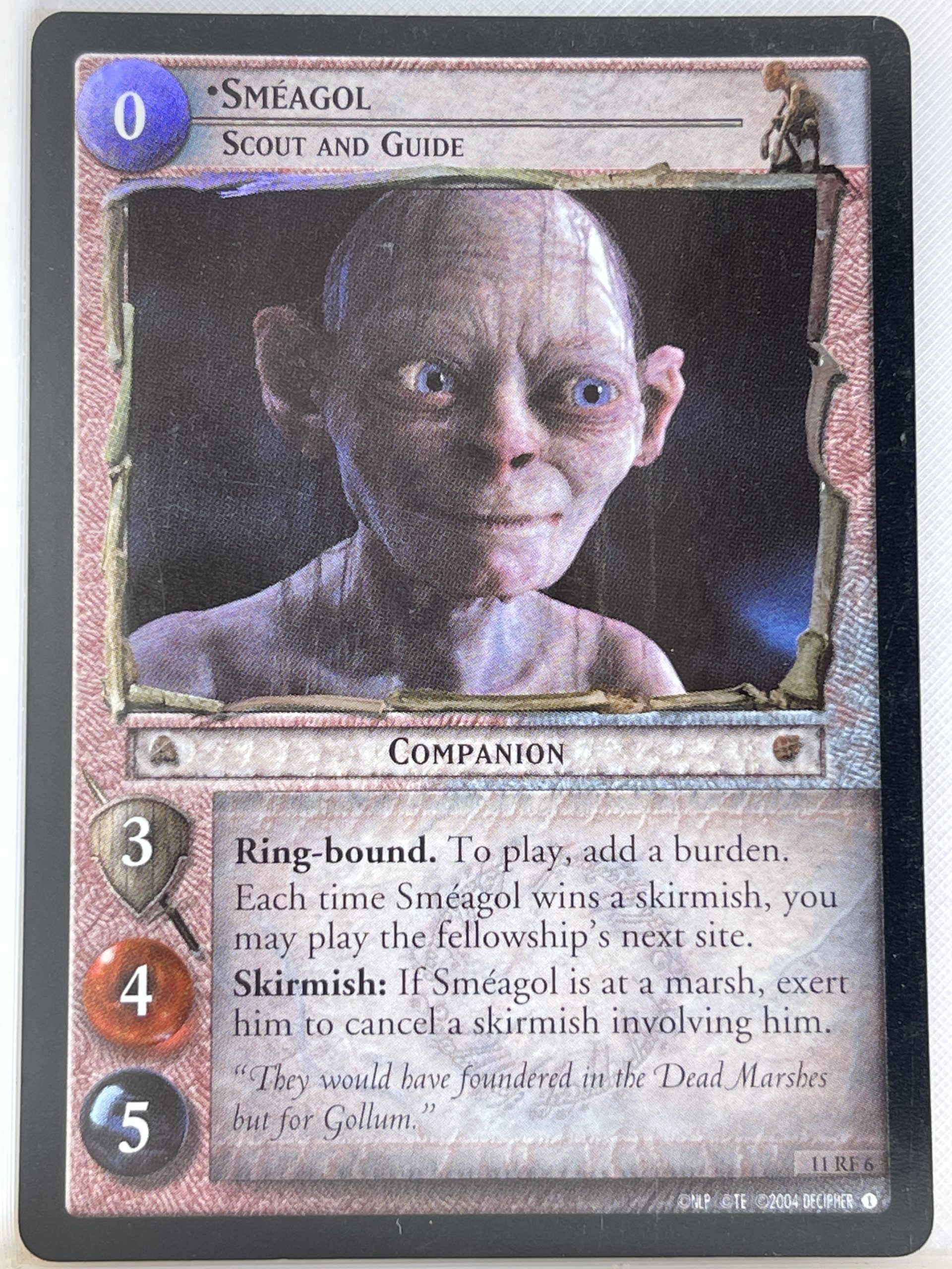 LORD OF THE RINGS TCG THE SHADOWS FOIL CARD 11RF6 SMEAGOL ex