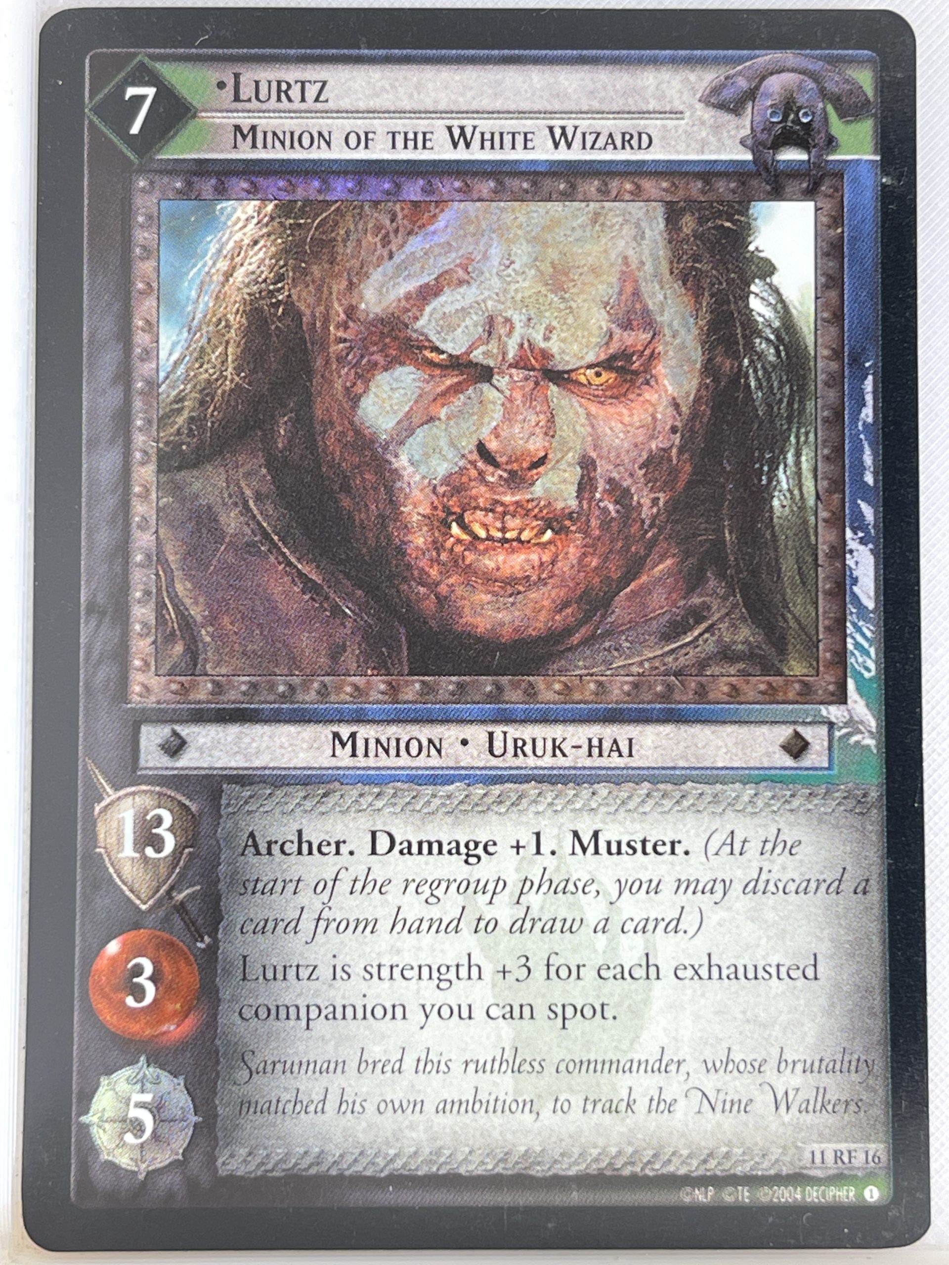 LORD OF THE RINGS TCG THE SHADOWS FOIL CARD 11RF16 LURTZ ex