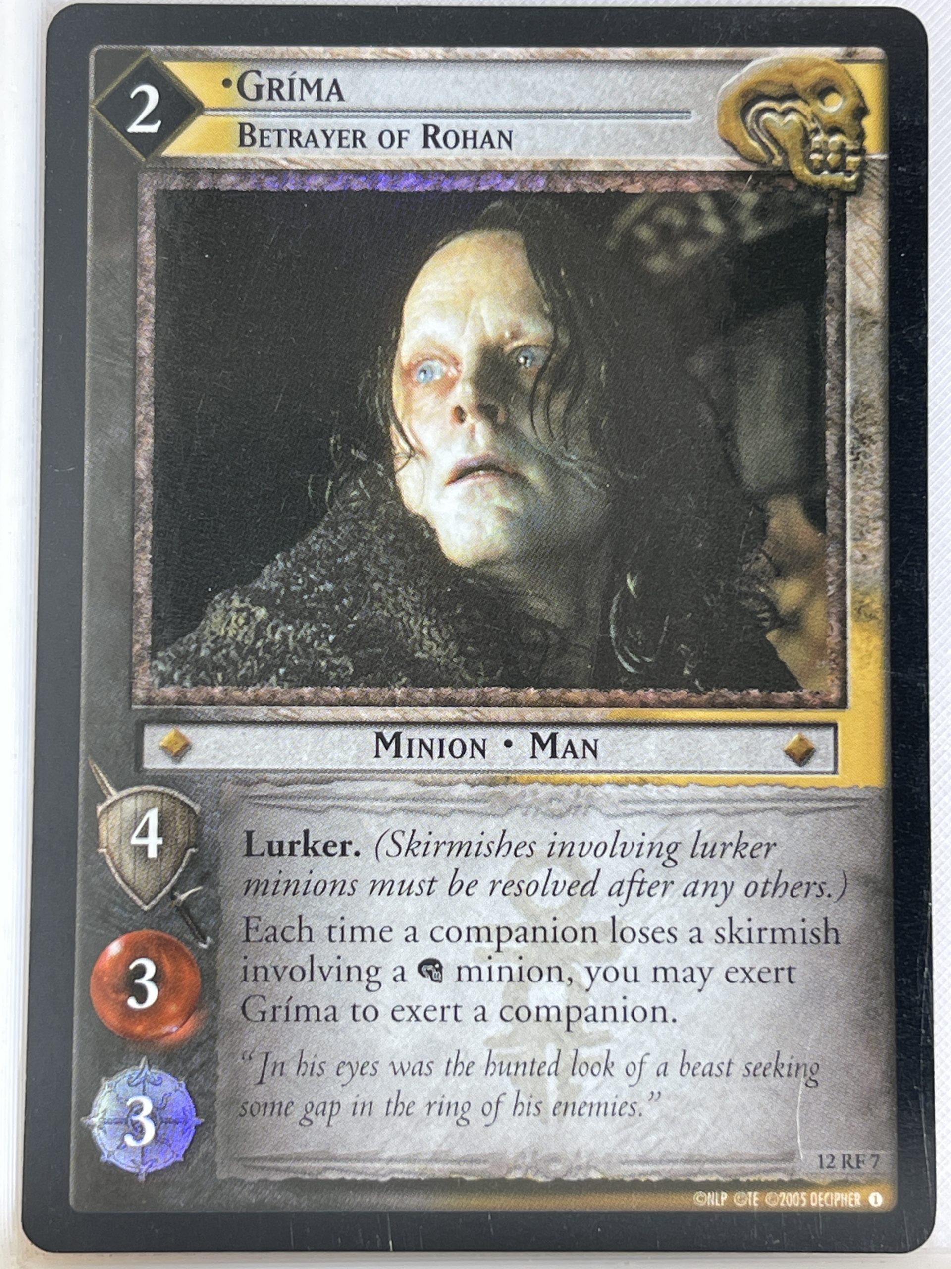 LORD OF THE RINGS TCG THE BLACK RIDER FOIL CARD 12RF7 GRIMA ex