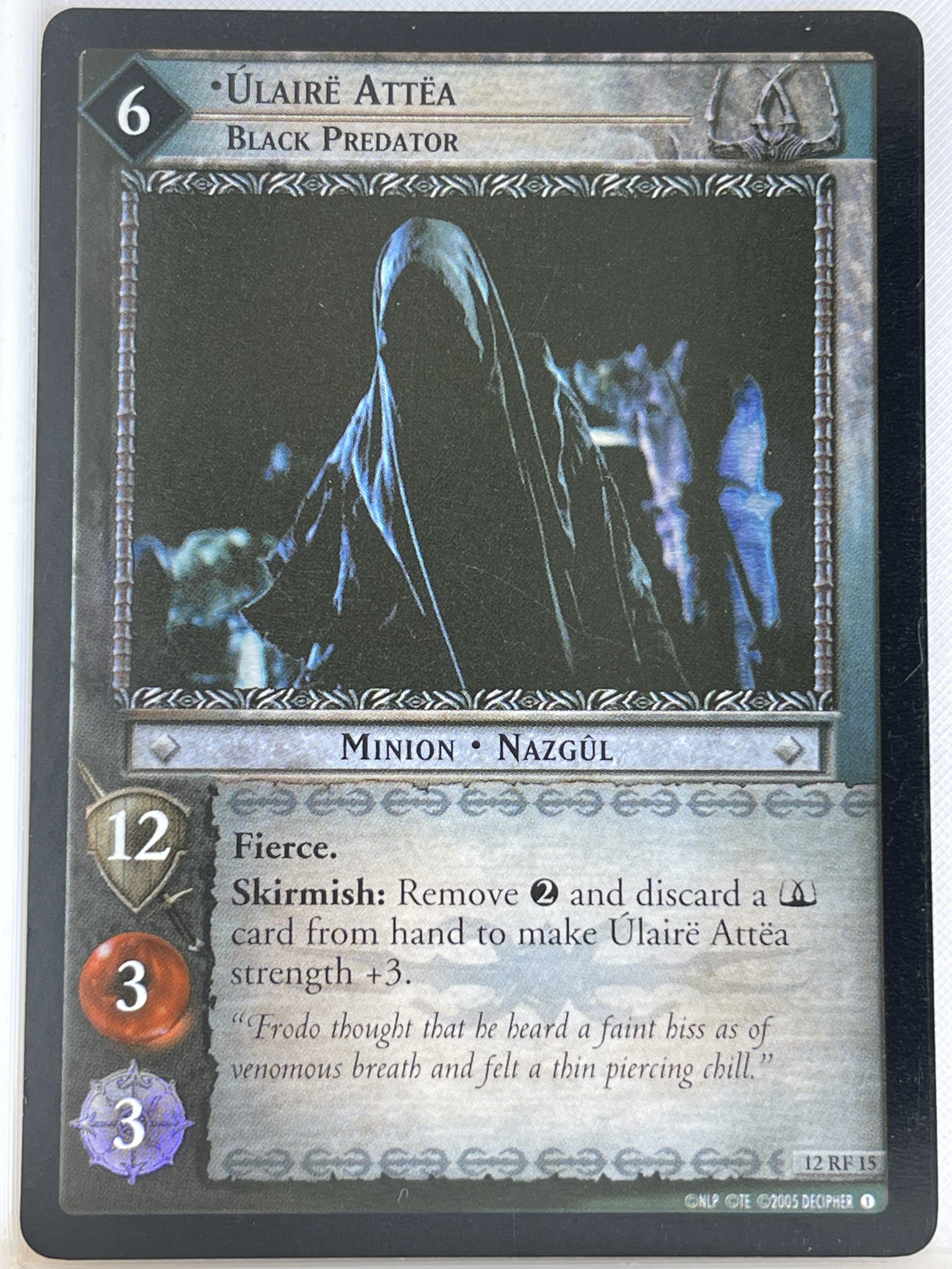 LORD OF THE RINGS TCG THE BLACK RIDER FOIL CARD 12RF15 ULAIRE ATTEA ex