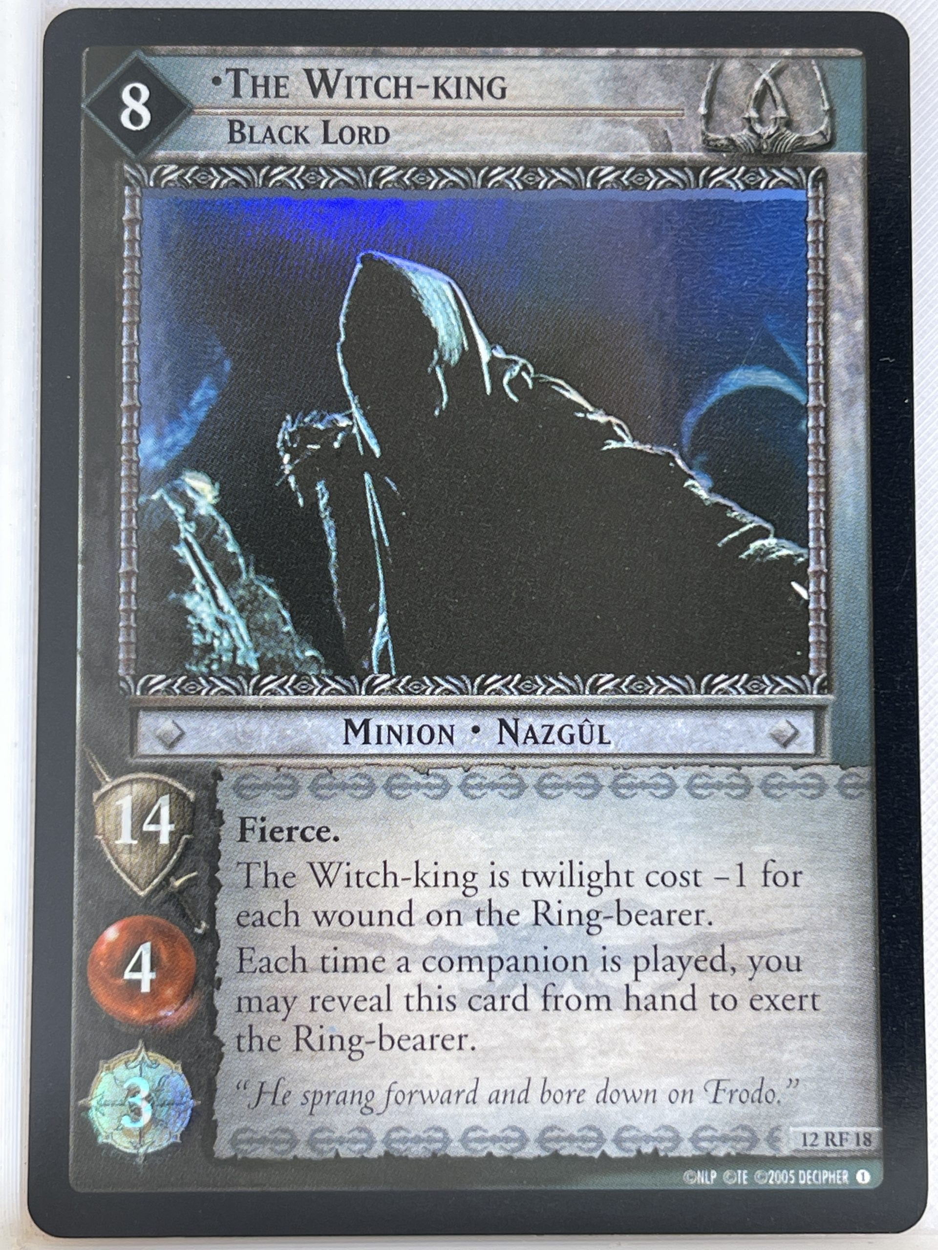 LORD OF THE RINGS TCG THE BLACK RIDER FOIL CARD 12RF18 THE WITCH-KING ex