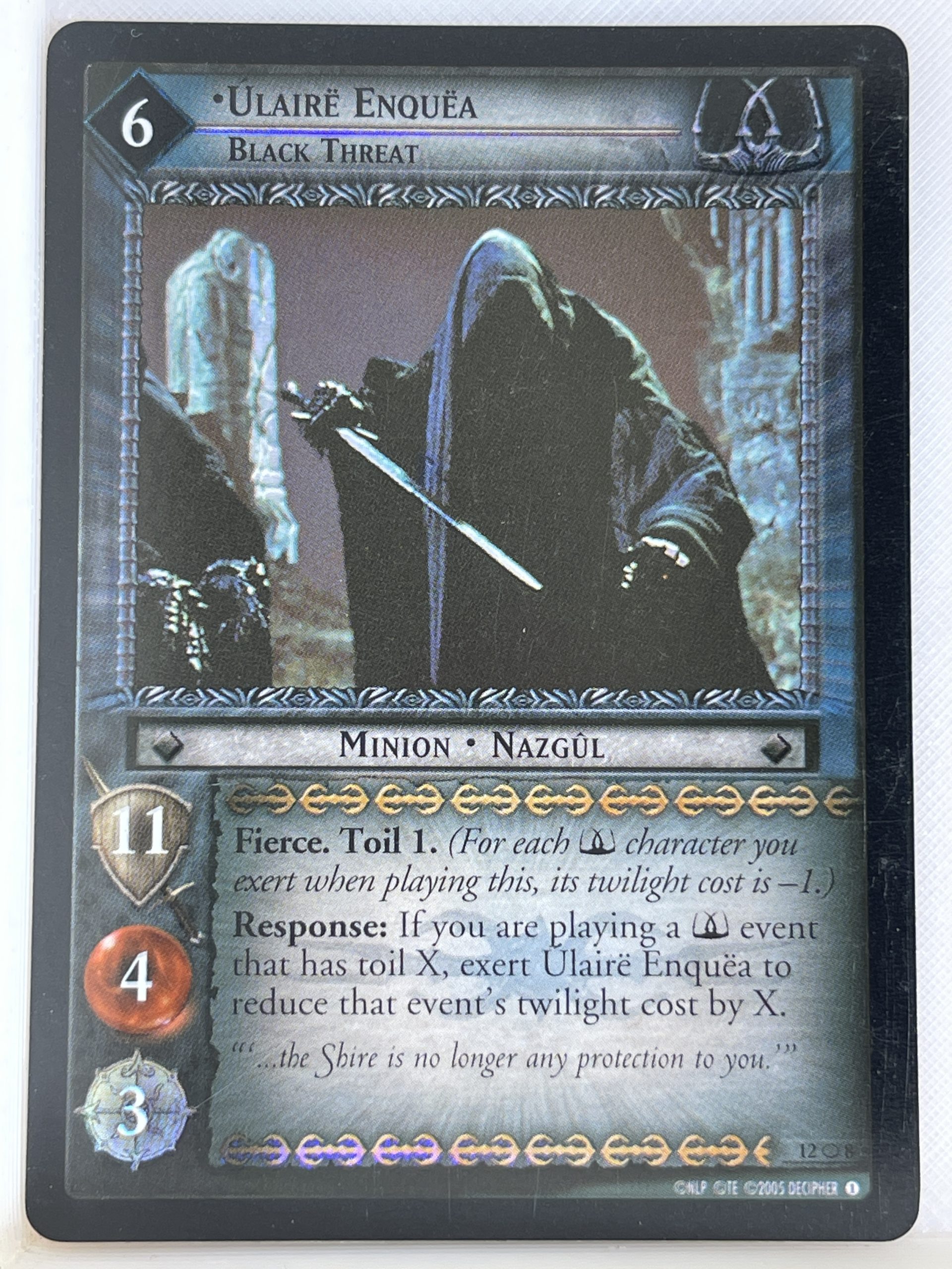 LORD OF THE RINGS TCG THE BLACK RIDER MASTERWORKS FOIL 12O8 ULAIRE ENQUEA ex