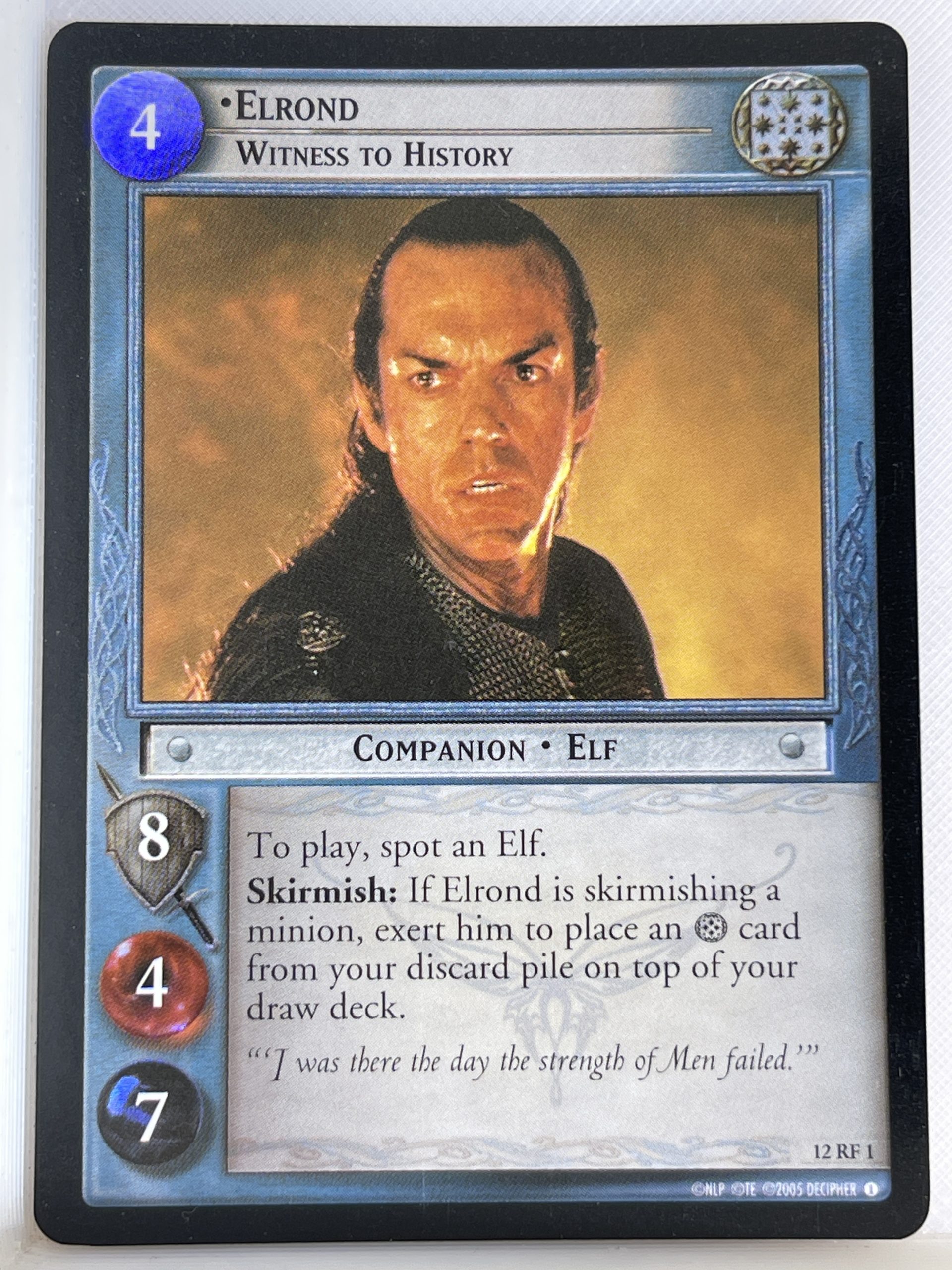 LORD OF THE RINGS TCG THE BLACK RIDER FOIL CARD 12RF1 ELROND ex