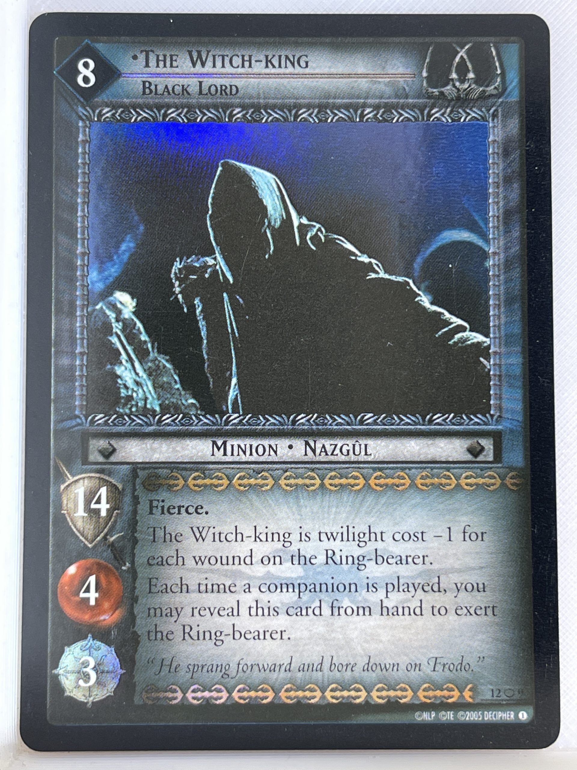 LORD OF THE RINGS TCG THE BLACK RIDER MASTERWORKS FOIL 12O9 THE WITCH-KING ex