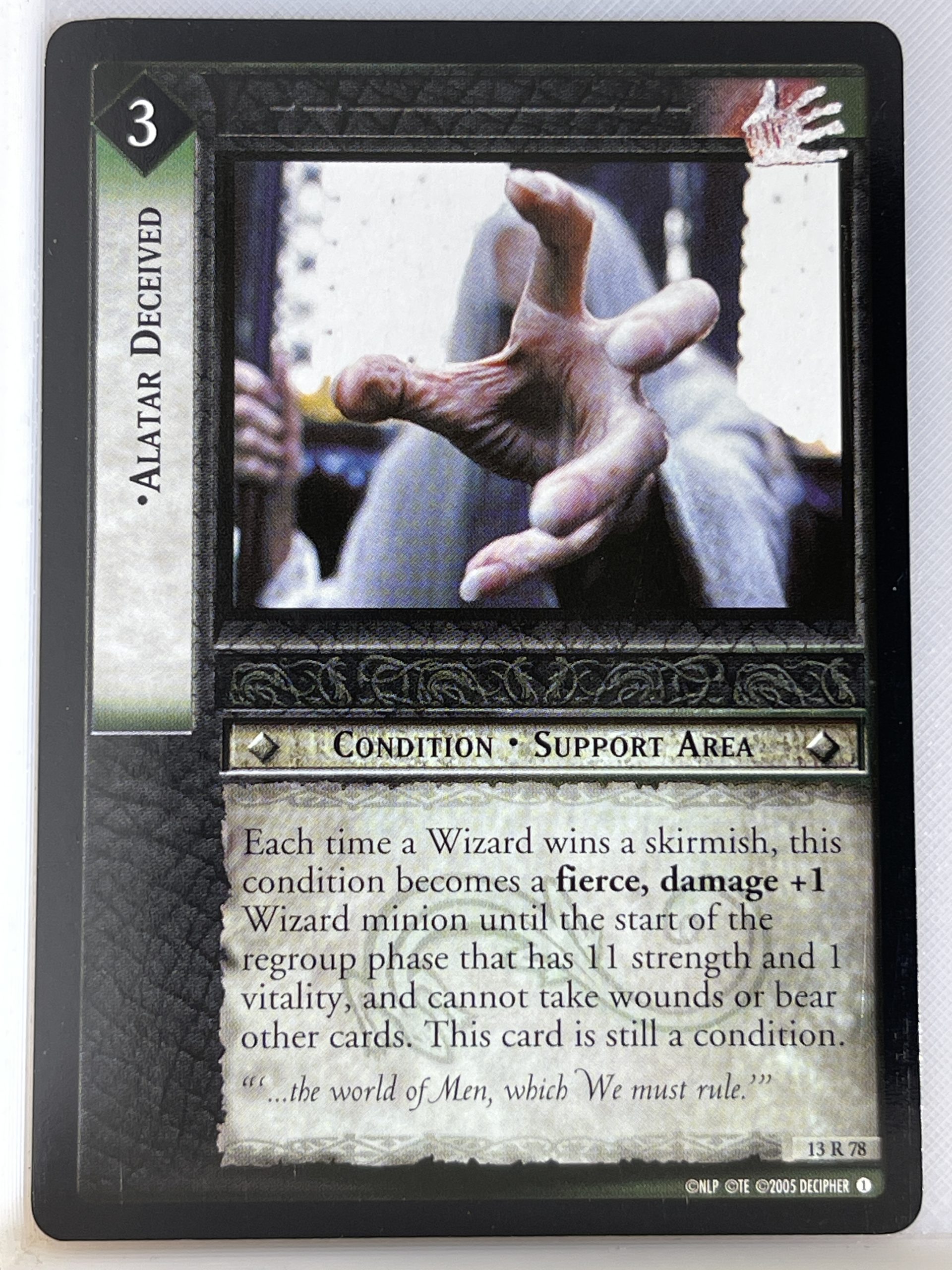 LORD OF THE RINGS TCG BLOODLINES RARE CARD 13R78 ALATAR DECEIVED ex