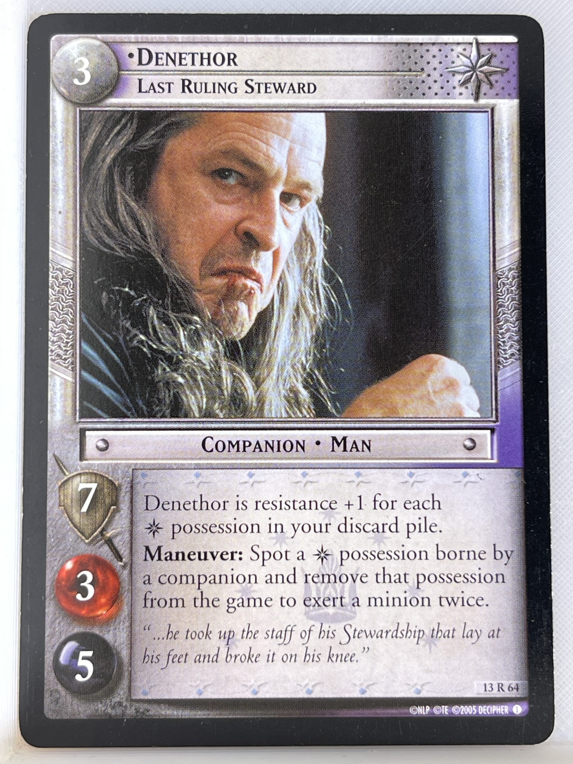 LORD OF THE RINGS TCG BLOODLINES RARE CARD 13R64 DENETHOR lp