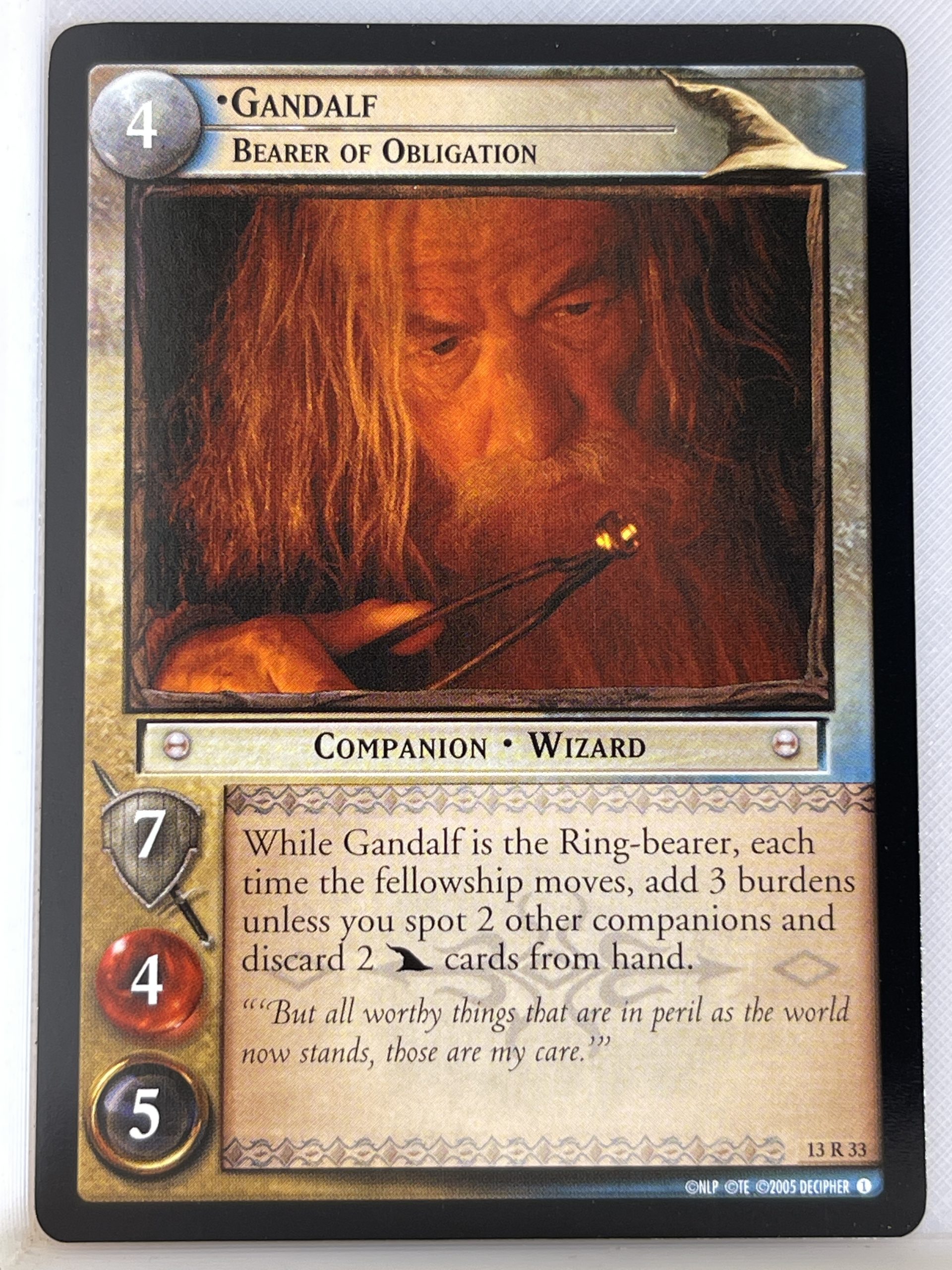 LORD OF THE RINGS TCG BLOODLINES RARE CARD 13R33 GANDALF ex
