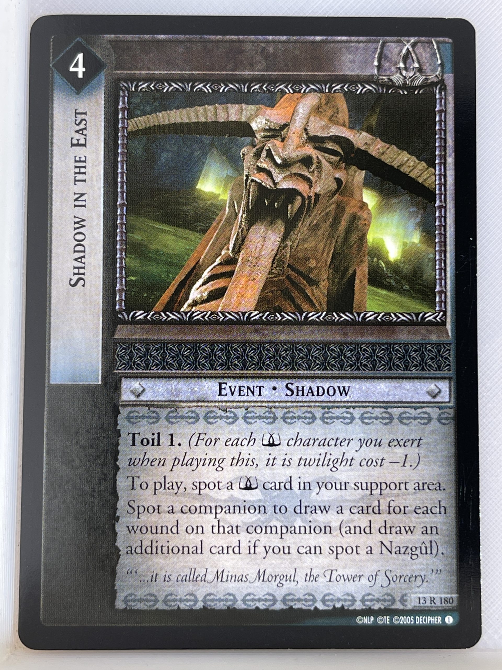 LORD OF THE RINGS TCG BLOODLINES RARE CARD 13R180 SHADOW IN THE EAST ex