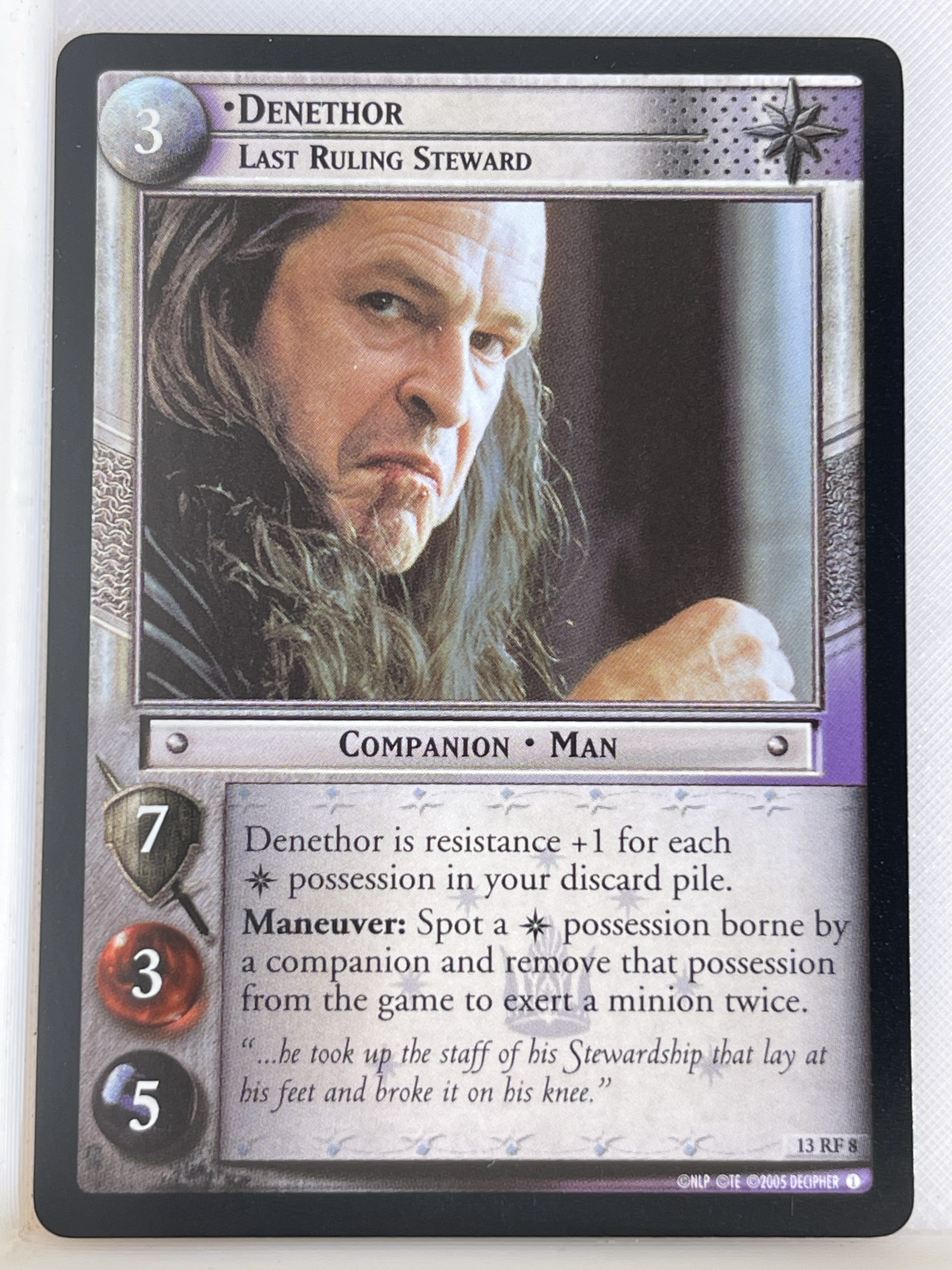 LORD OF THE RINGS TCG BLOODLINES FOIL CARD 13RF8 DENETHOR ex