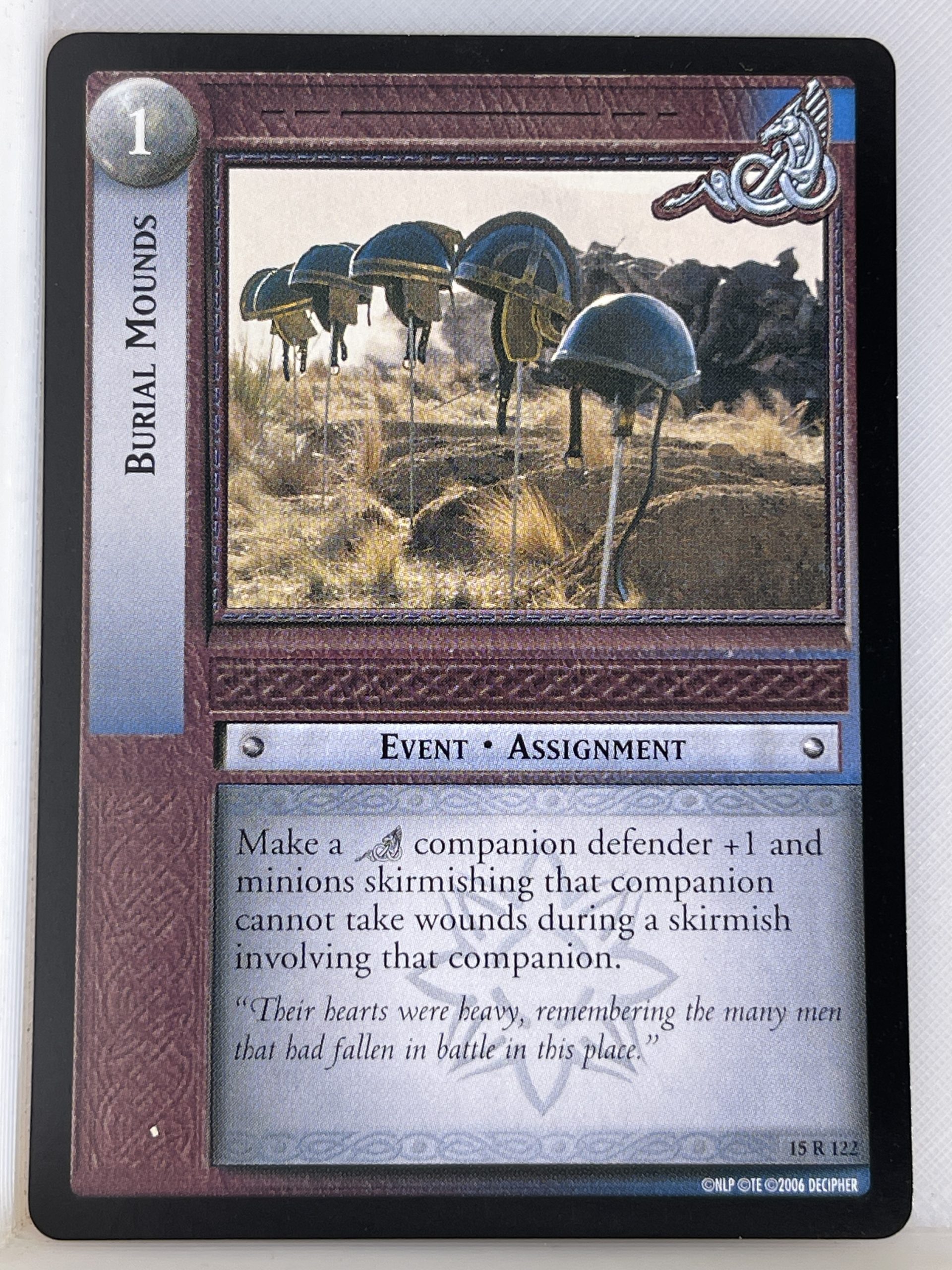 LORD OF THE RINGS TCG THE HUNTERS RARE CARD 15R122 BURIAL MOUNDS ex