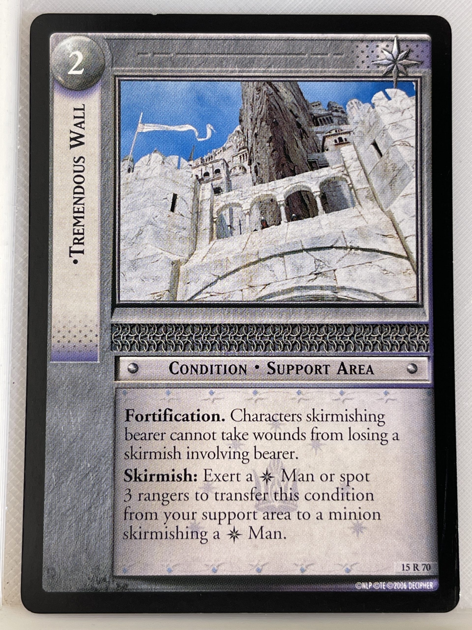 LORD OF THE RINGS TCG THE HUNTERS RARE CARD 15R70 TREMENDOUS WALL lp