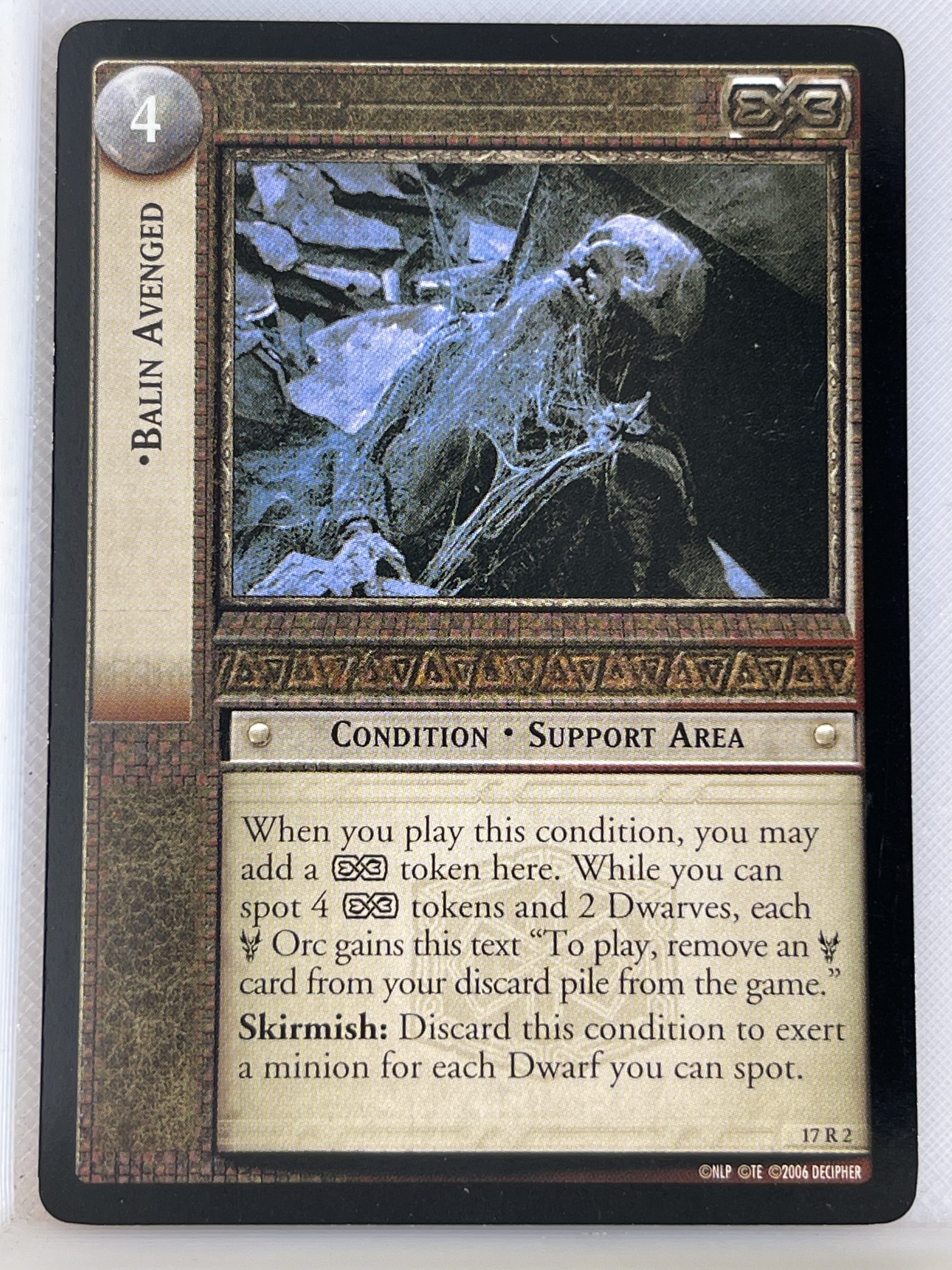 LORD OF THE RINGS TCG RISE OF SARUMAN RARE CARD 17R2 BALIN AVENGED ex