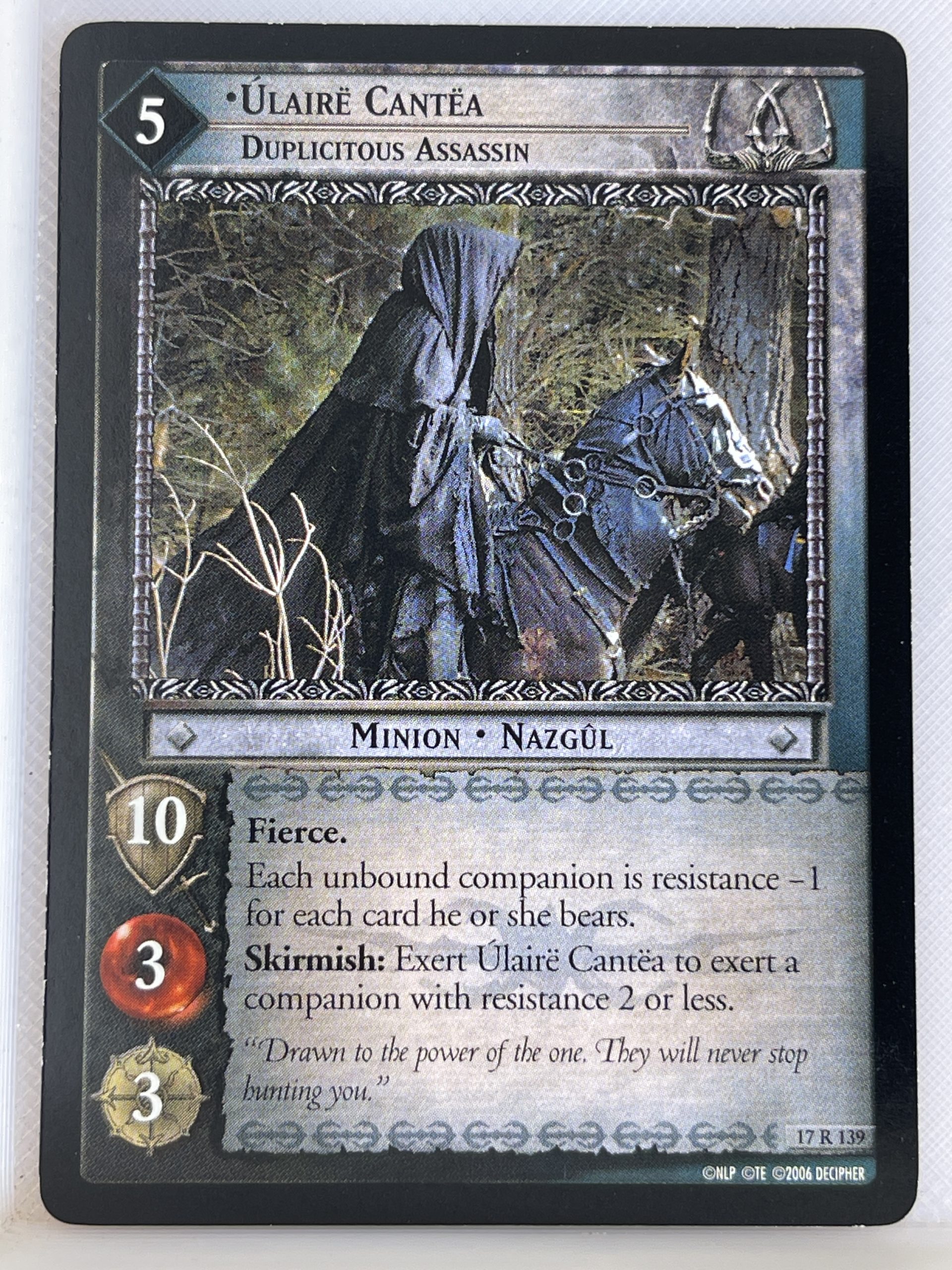 LORD OF THE RINGS TCG RISE OF SARUMAN RARE CARD 17R139 ULAIRE CANTEA ex