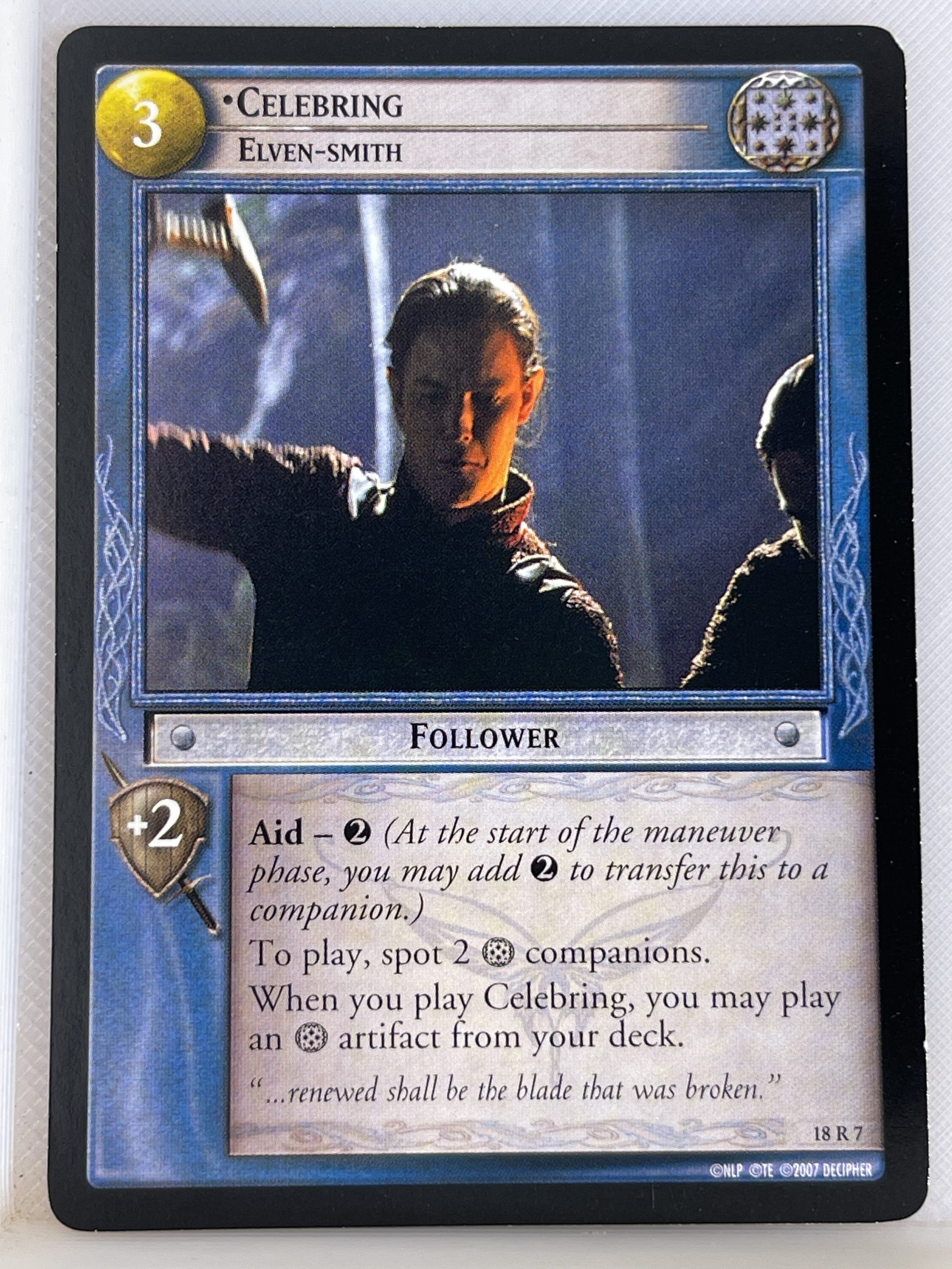 LORD OF THE RINGS TCG TREACHERY & DECEIT RARE CARD 18R7 CELEBRING ex