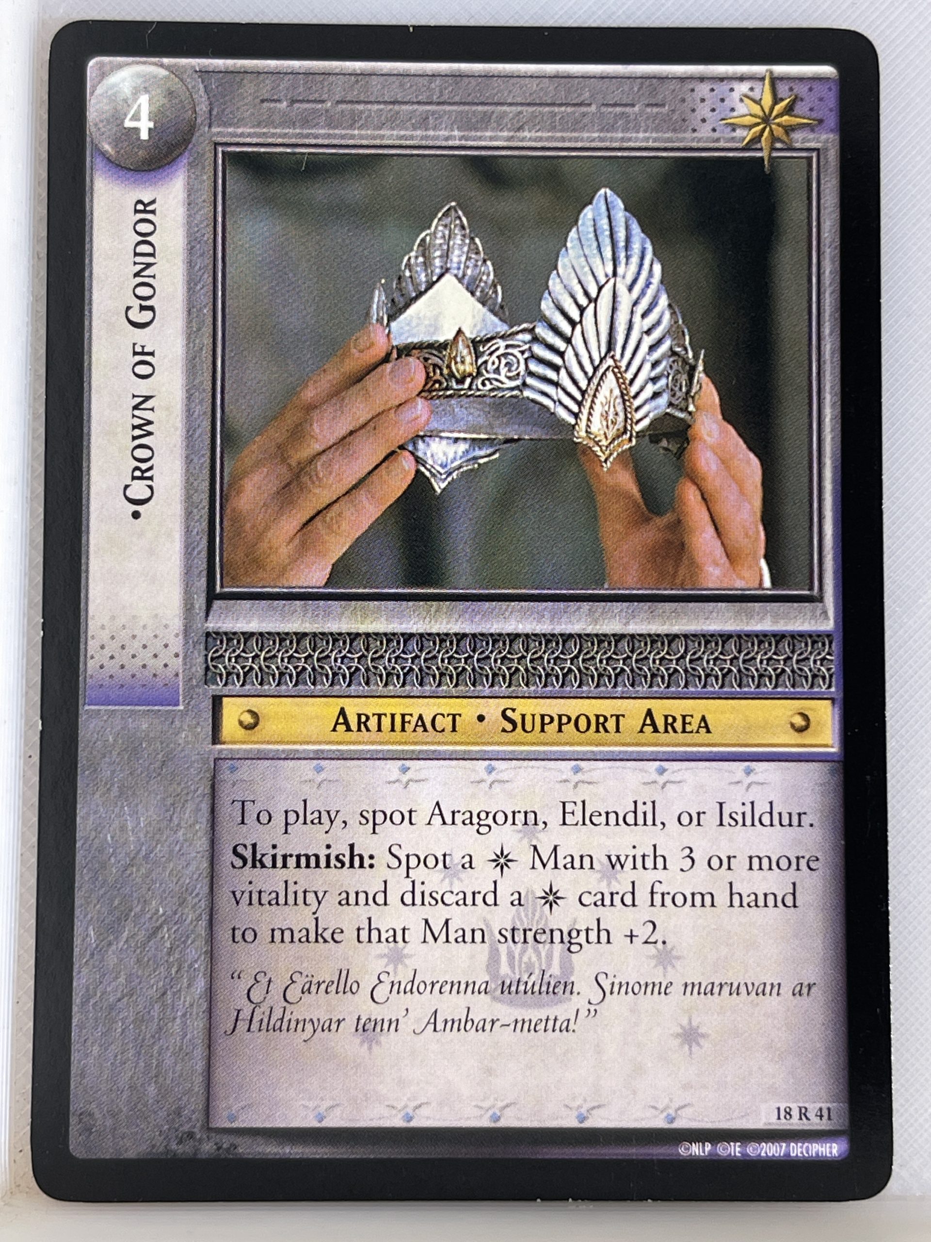 LORD OF THE RINGS TCG TREACHERY & DECEIT RARE CARD 18R41 CROWN OF GONDOR lp