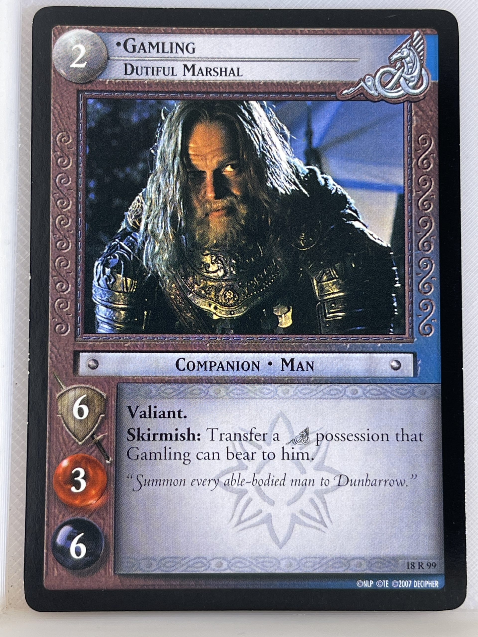 LORD OF THE RINGS TCG TREACHERY & DECEIT RARE CARD 18R99 GAMLING ex