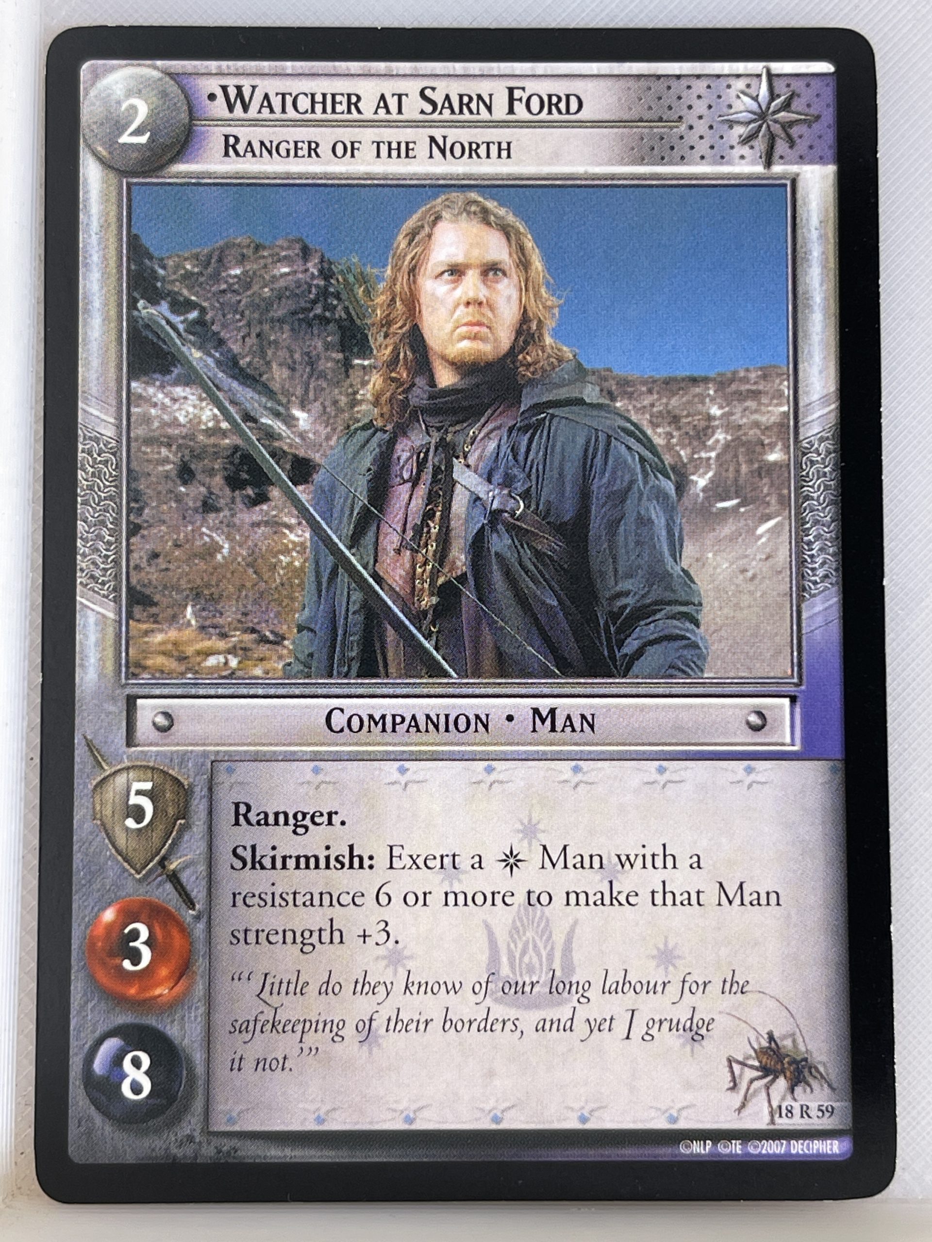 LORD OF THE RINGS TCG TREACHERY & DECEIT RARE CARD 18R59 WATCHER AT SARN FORD lp