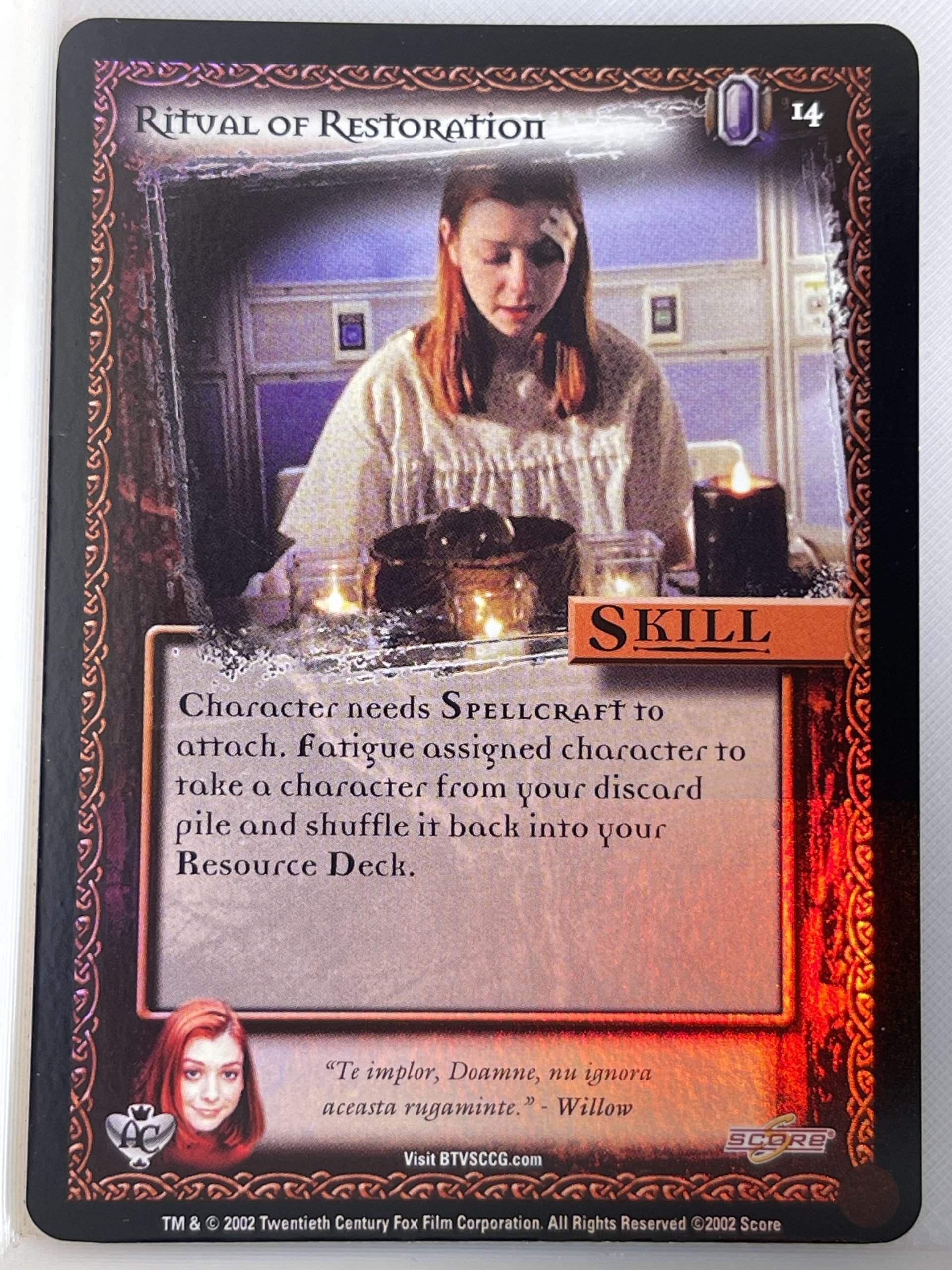 BUFFY THE VAMPIRE SLAYER CCG ANGEL'S CURSE UNL FOIL 14 RITUAL OF RESTORATION ex