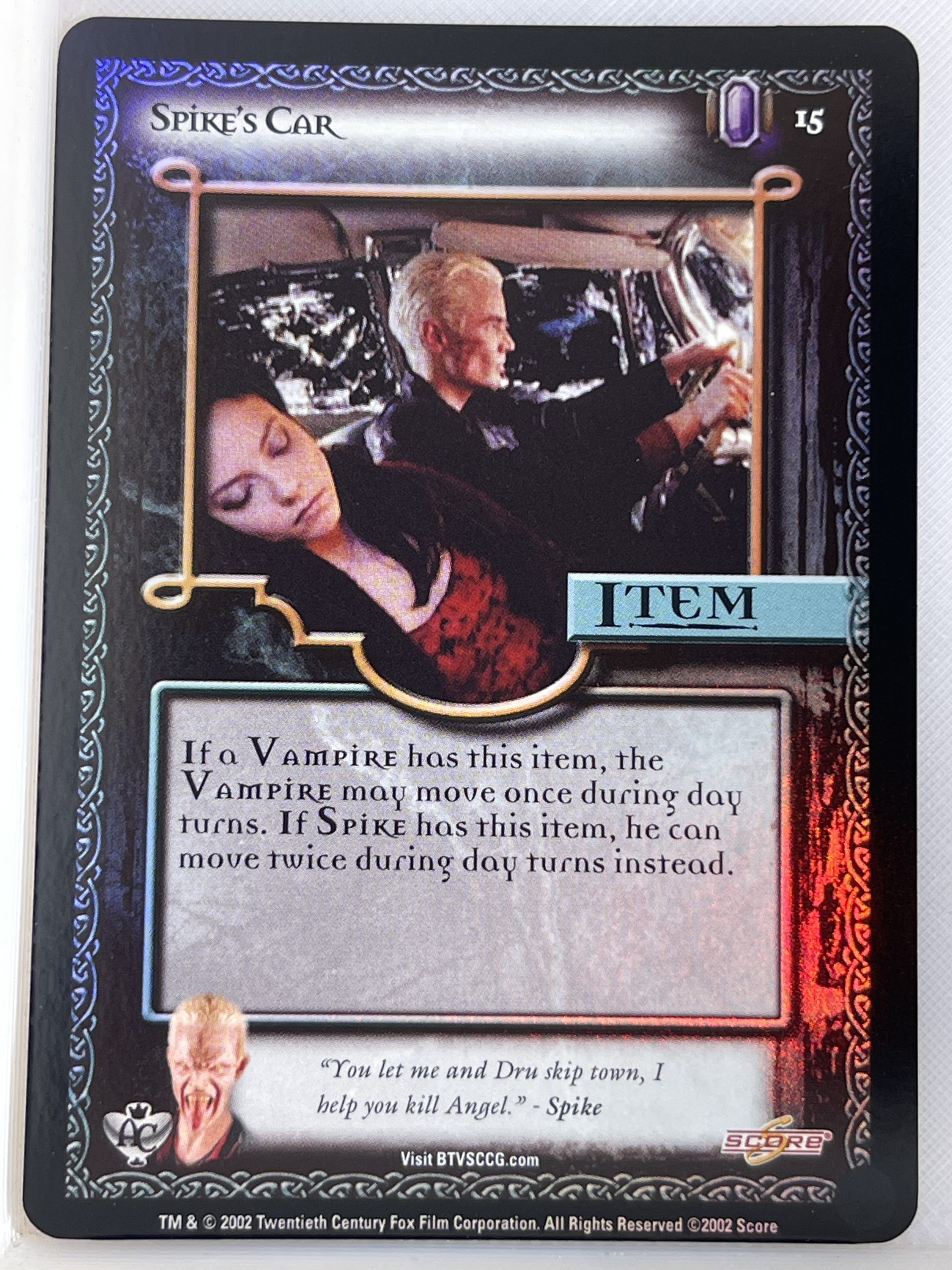 BUFFY THE VAMPIRE SLAYER CCG ANGEL'S CURSE UNL FOIL 15 SPIKE'S CAR ex