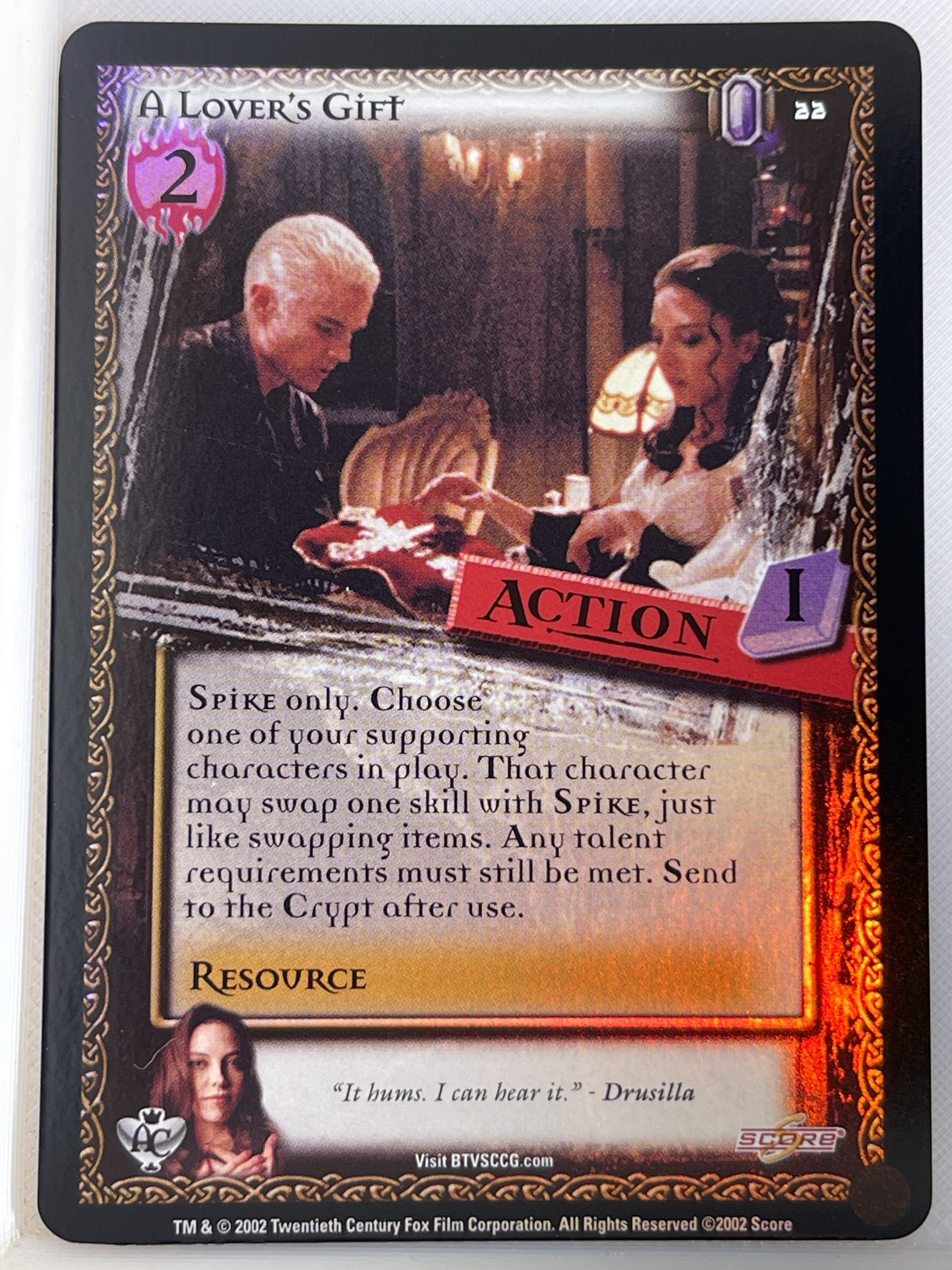 BUFFY THE VAMPIRE SLAYER CCG ANGEL'S CURSE UNL FOIL 22 A LOVER'S GIFT ex