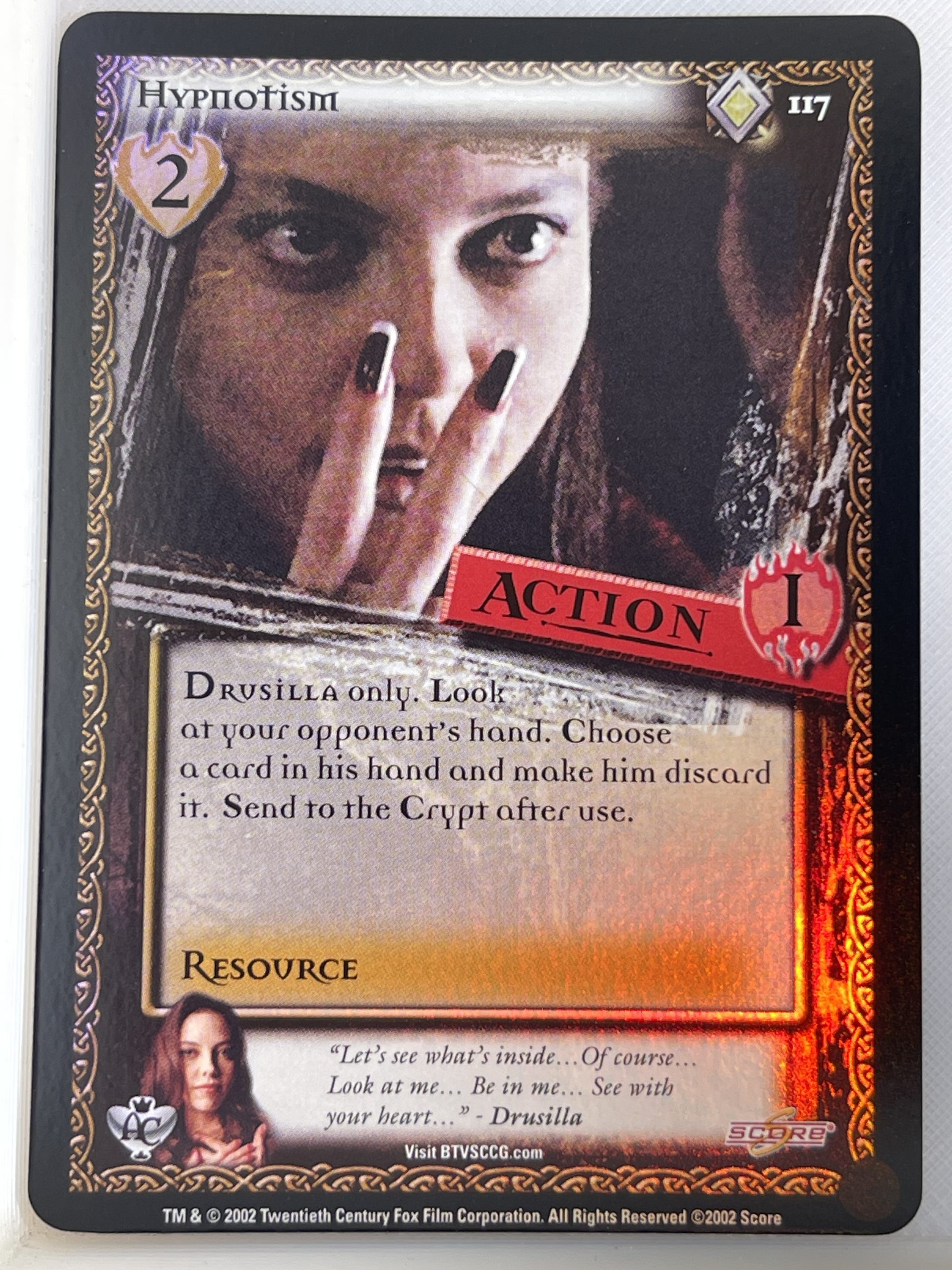 BUFFY THE VAMPIRE SLAYER CCG ANGEL'S CURSE UNL FOIL 117 HYPNOTISM ex