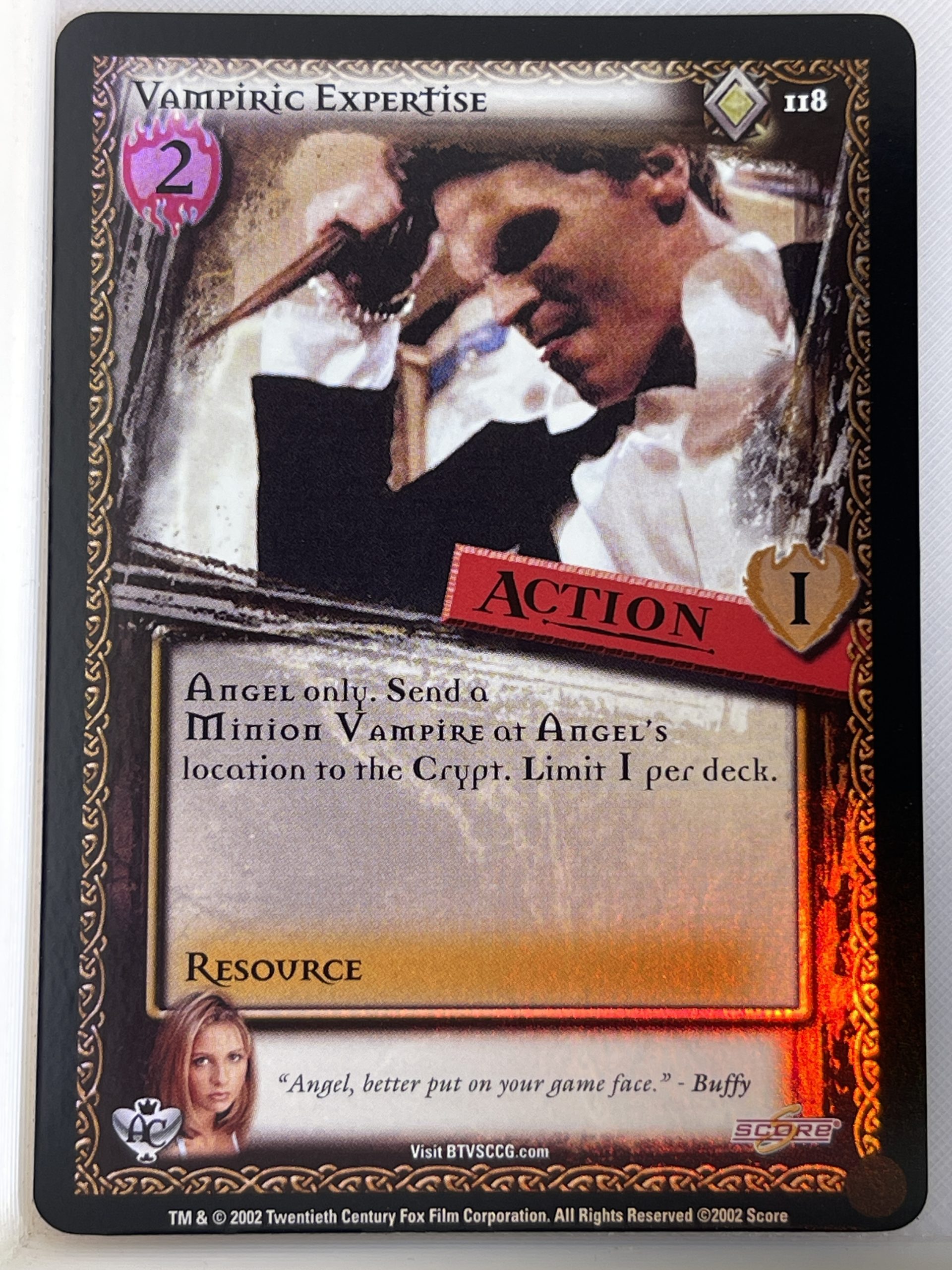 BUFFY THE VAMPIRE SLAYER CCG ANGEL'S CURSE UNL FOIL 118 VAMPIRIC EXPERTISE ex