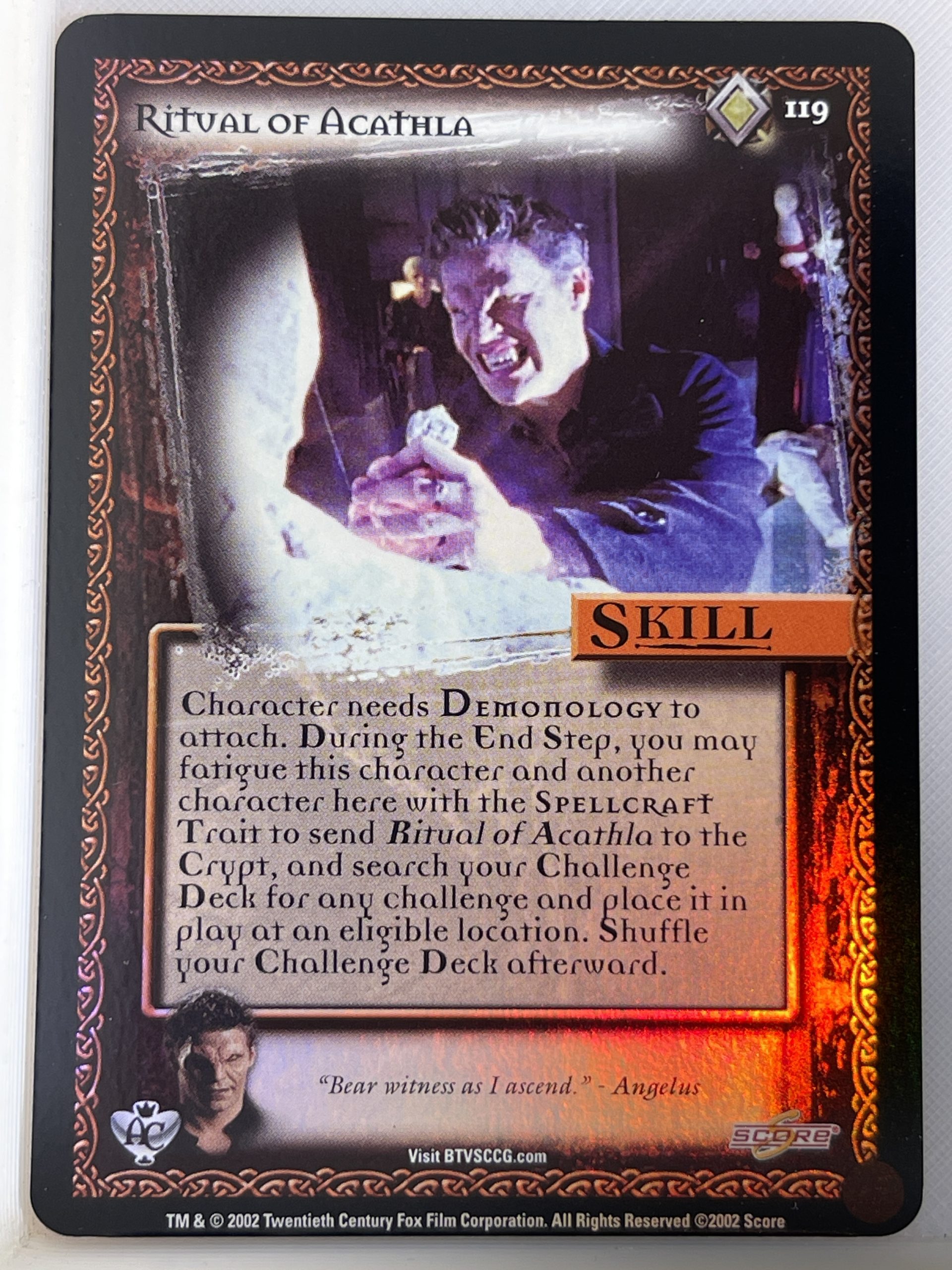BUFFY THE VAMPIRE SLAYER CCG ANGEL'S CURSE UNL FOIL 119 RITUAL OF ACATHLA ex