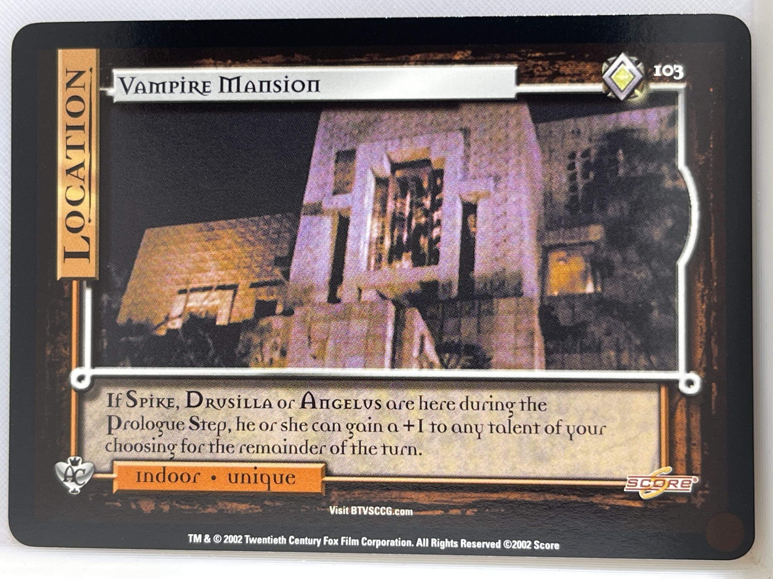 BUFFY THE VAMPIRE SLAYER CCG ANGEL'S CURSE UNL RARE 103 VAMPIRE MANSION ex