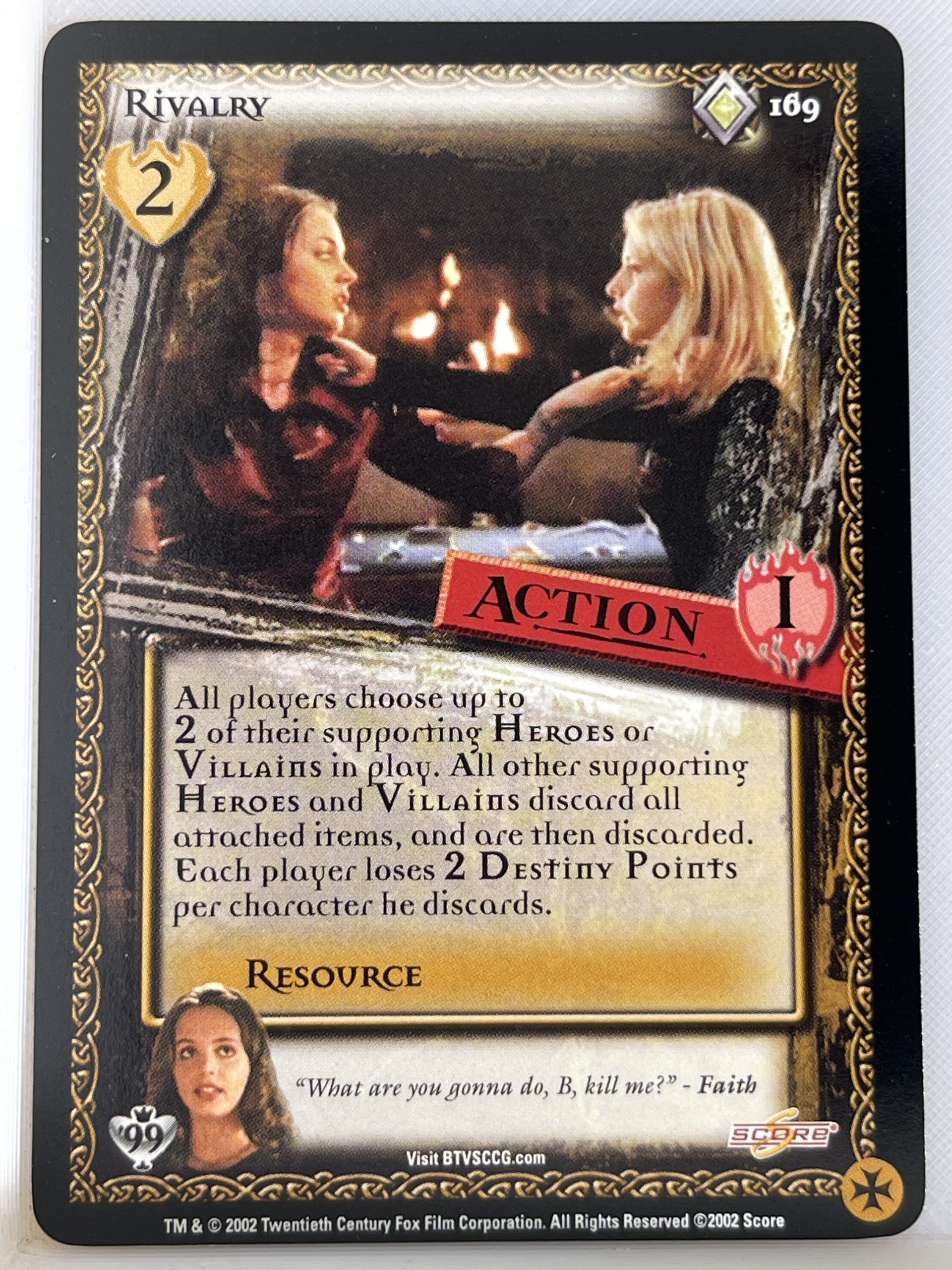 BUFFY THE VAMPIRE SLAYER CCG CLASS OF 99 LTD RARE CARD 169 RIVALRY ex