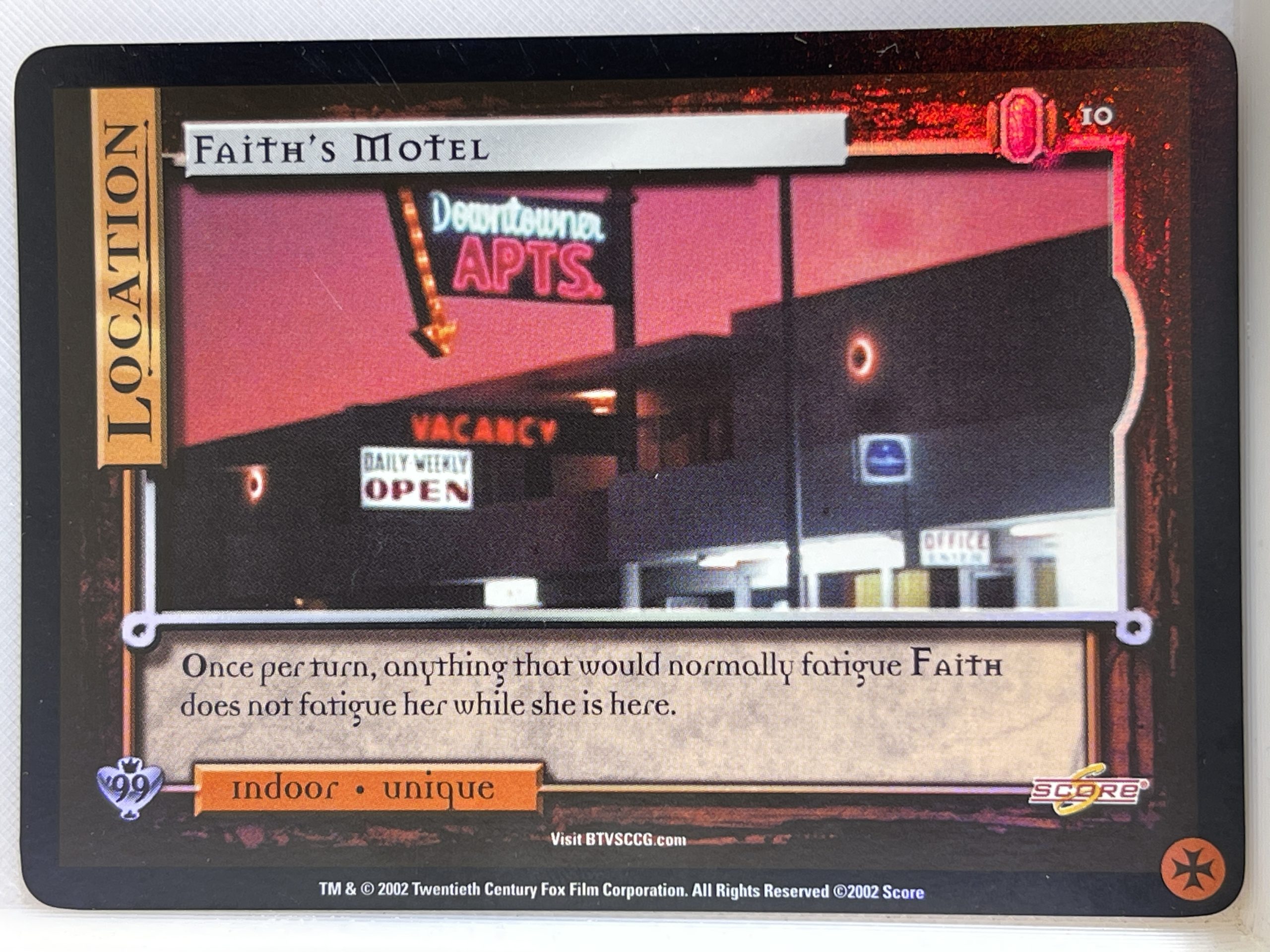 BUFFY THE VAMPIRE SLAYER CCG CLASS OF 99 LTD FOIL 10 FAITH'S MOTEL ex