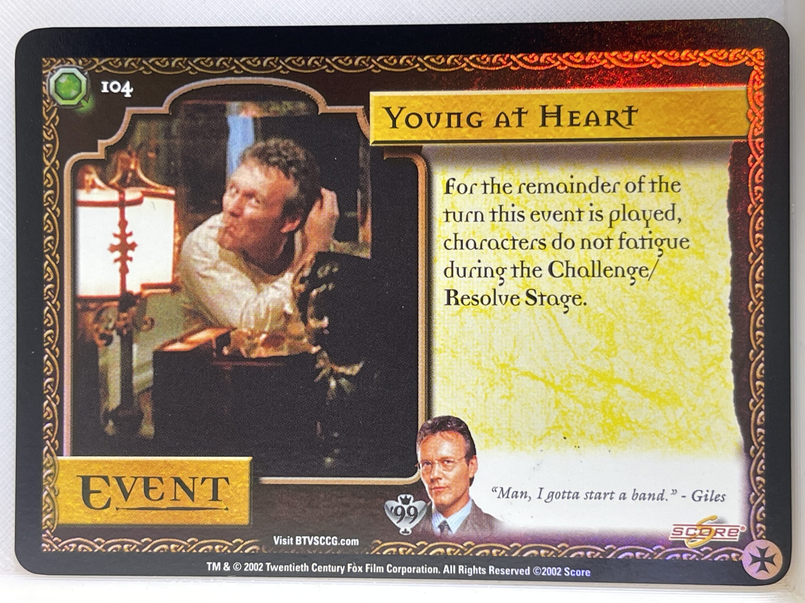 BUFFY THE VAMPIRE SLAYER CCG CLASS OF 99 LTD FOIL 104 YOUNG AT HEART ex