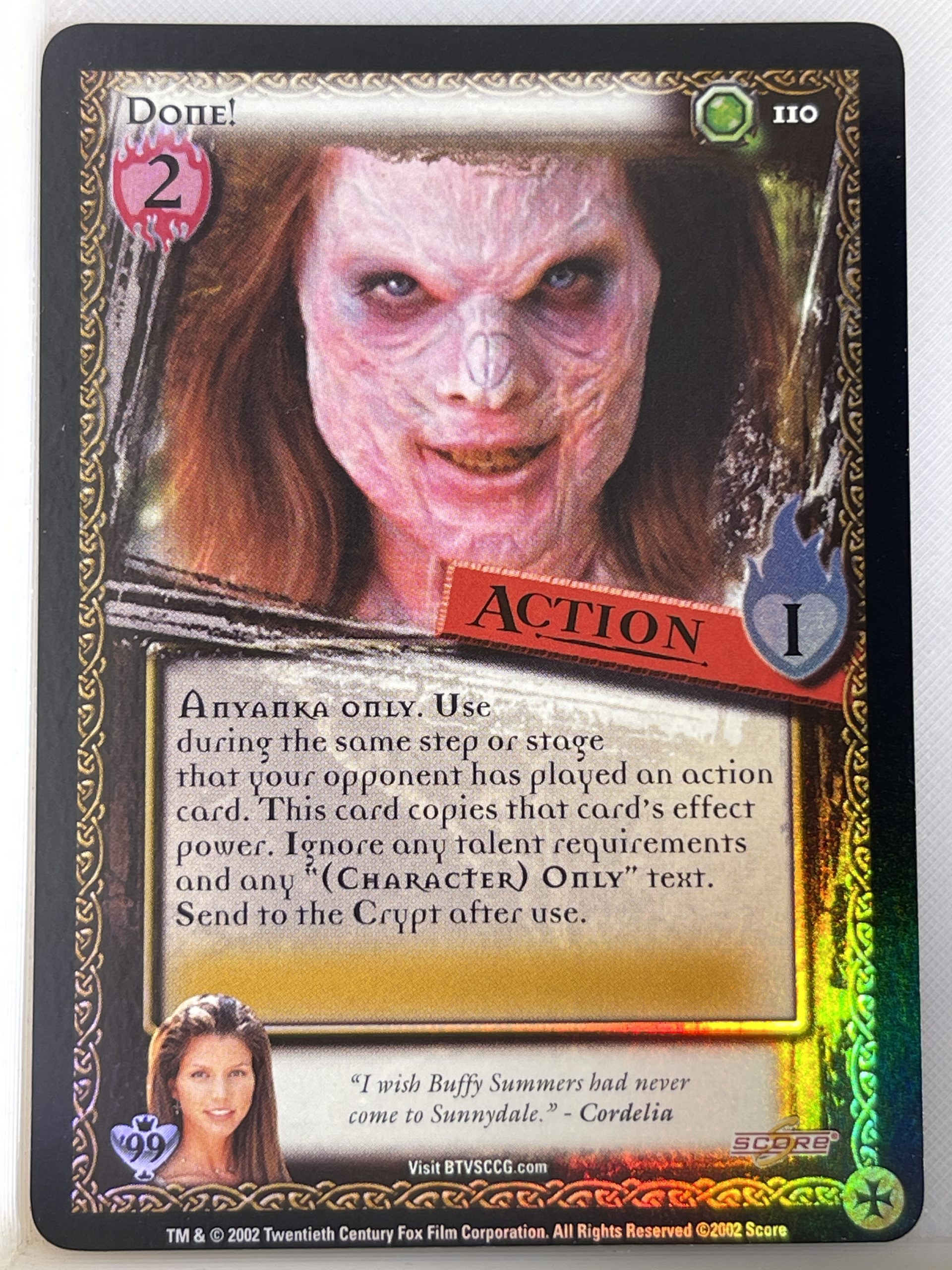 BUFFY THE VAMPIRE SLAYER CCG CLASS OF 99 LTD FOIL 110 DONE! ex