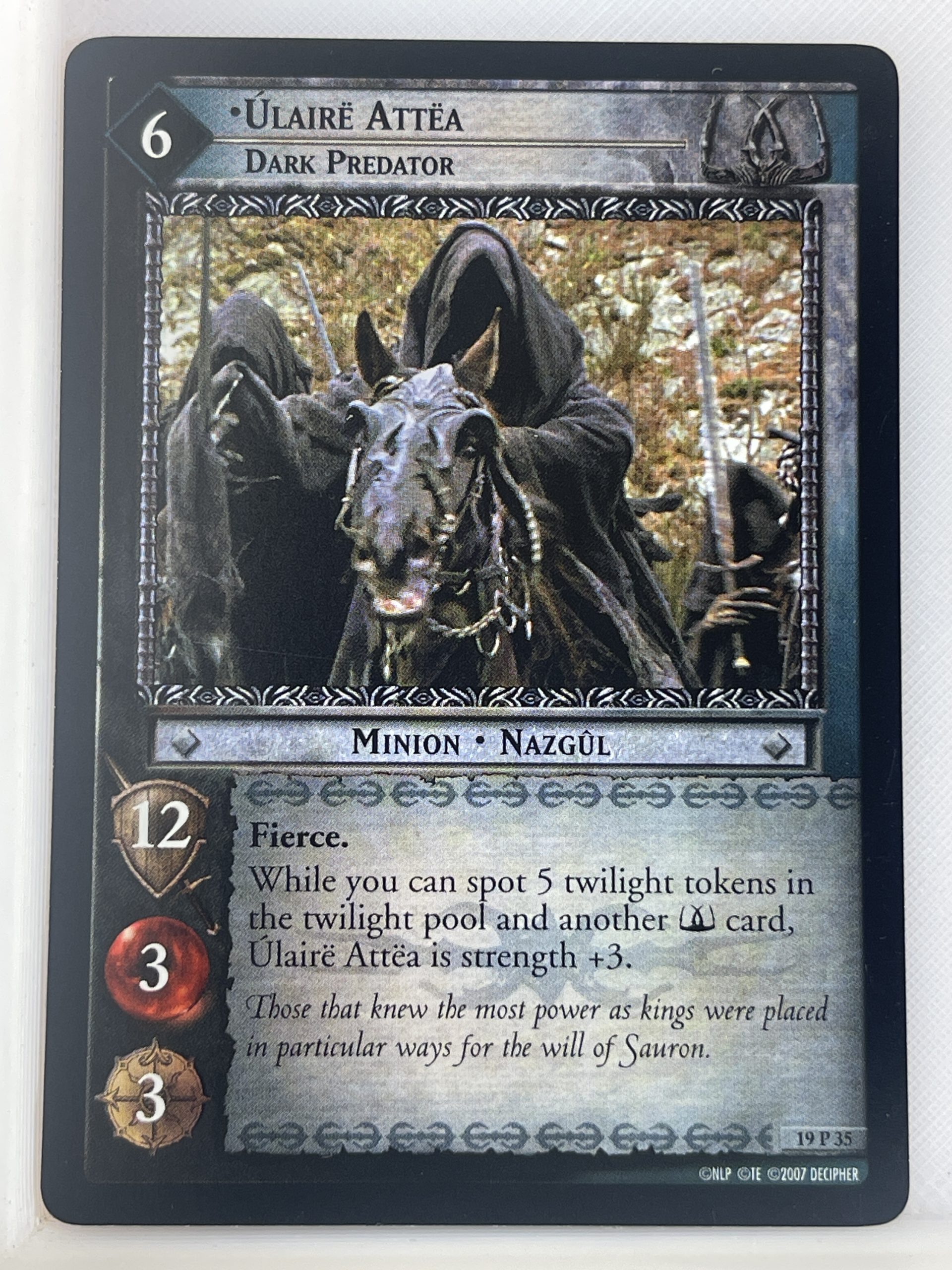 LORD OF THE RINGS TCG AGES END FOIL CARD 19P35 ULAIRE ATTEA ex