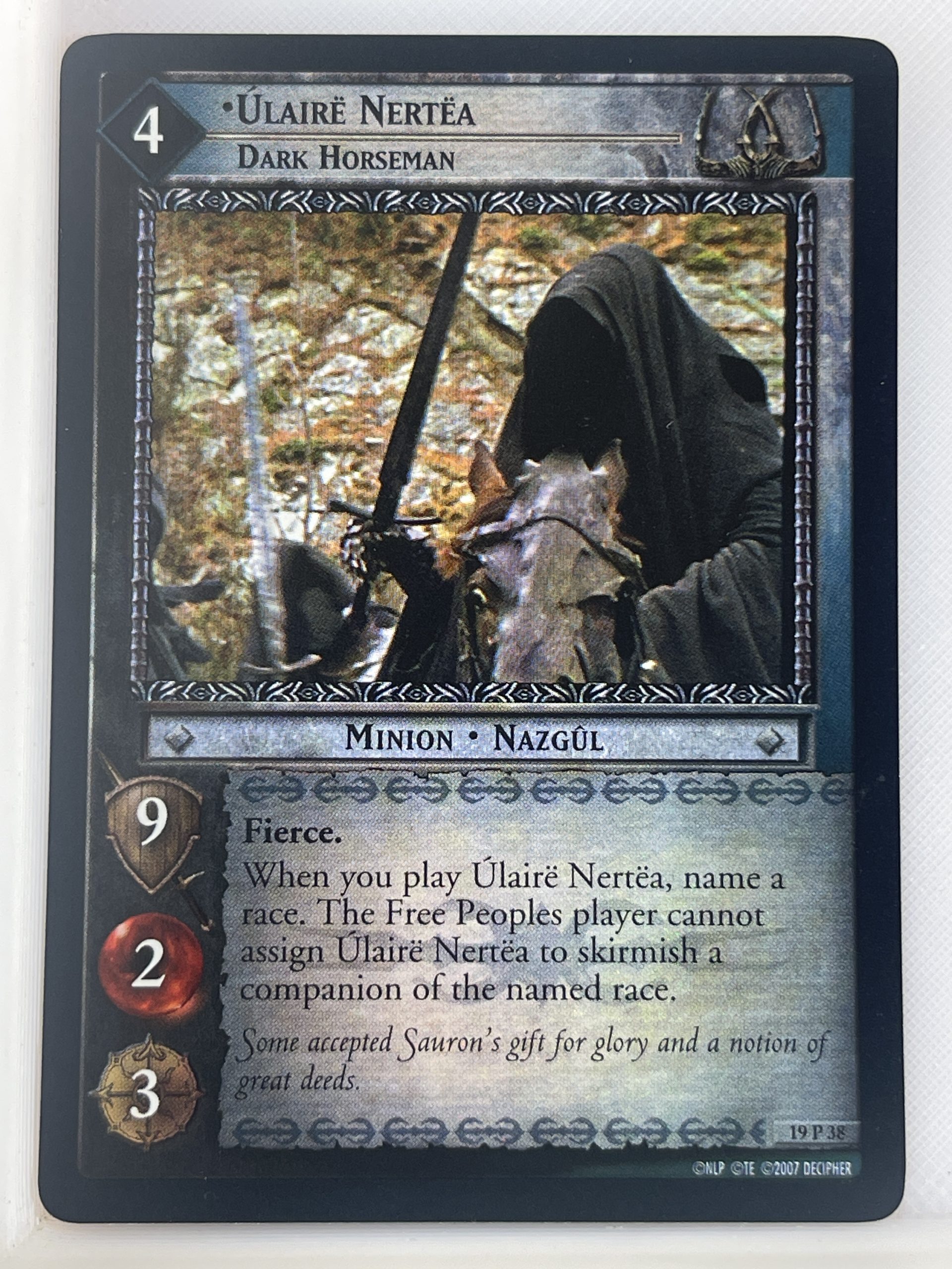 LORD OF THE RINGS TCG AGES END FOIL CARD 19P38 ULAIRE NERTEA ex