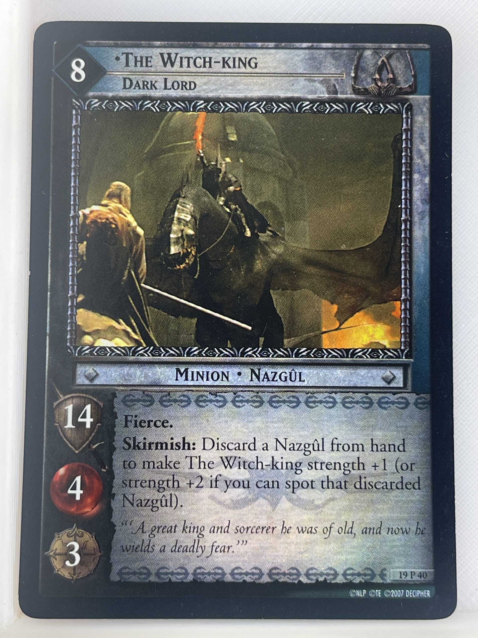 LORD OF THE RINGS TCG AGES END FOIL CARD 19P40 THE WITCH-KING ex