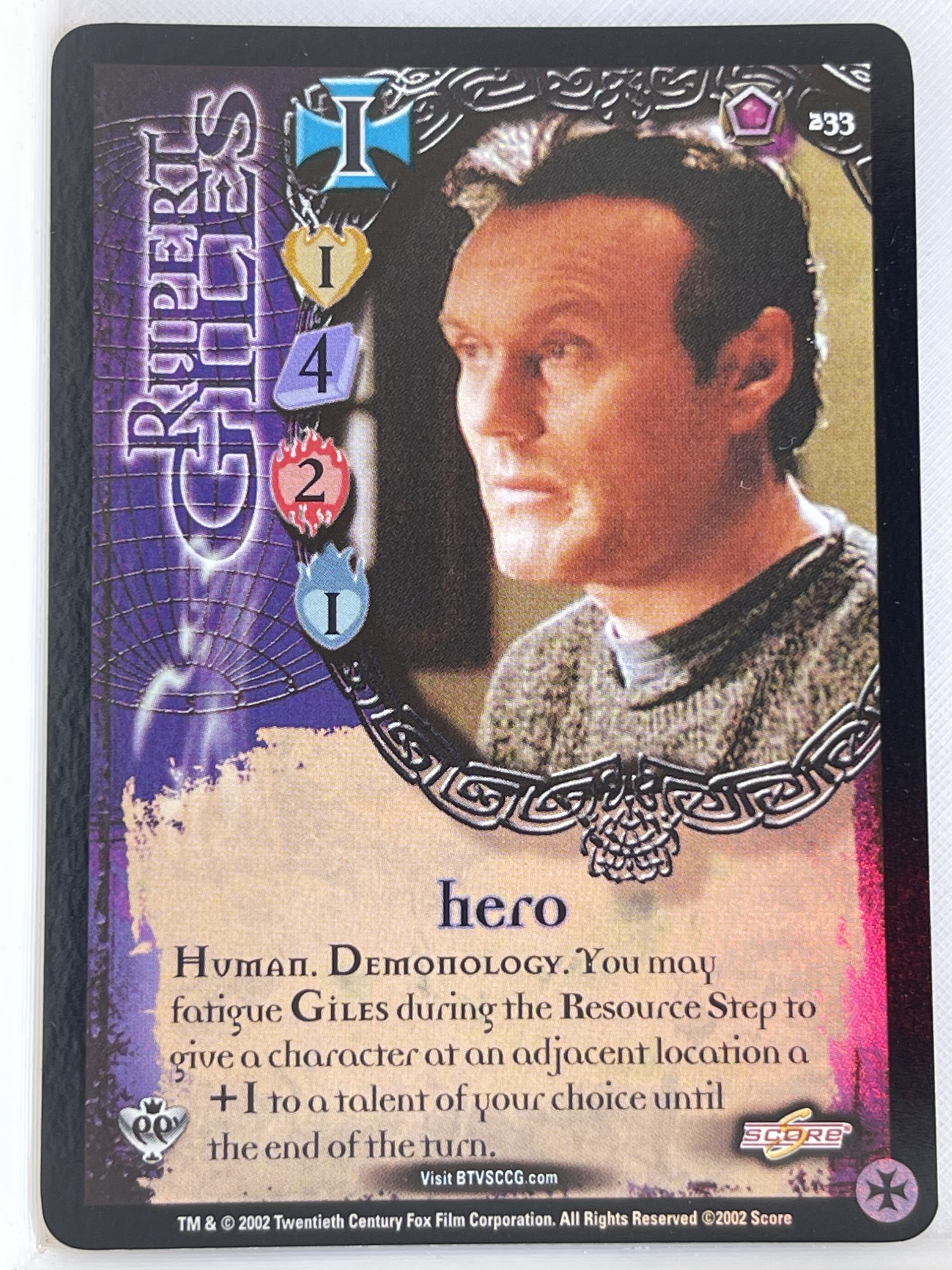 BUFFY THE VAMPIRE SLAYER CCG CLASS OF 99 LTD FOIL 233 RUPERT GILES ex