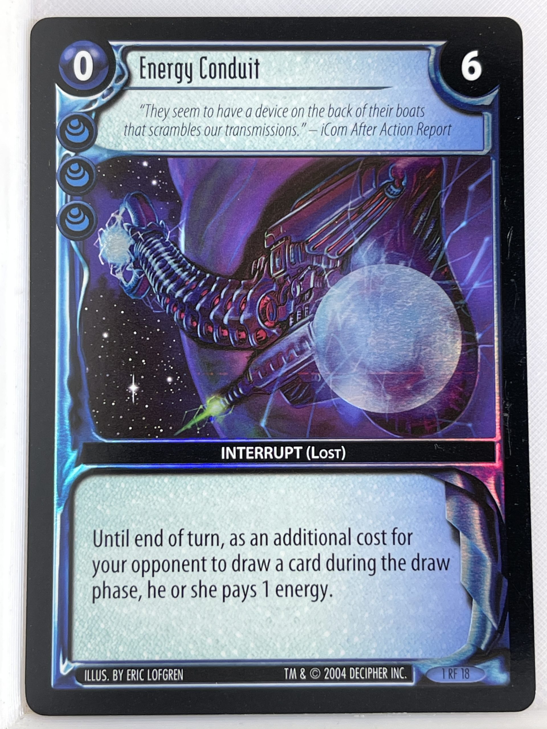 WARS TCG, INCURSION FOIL CARD 1RF 18 ENERGY CONDUIT ex