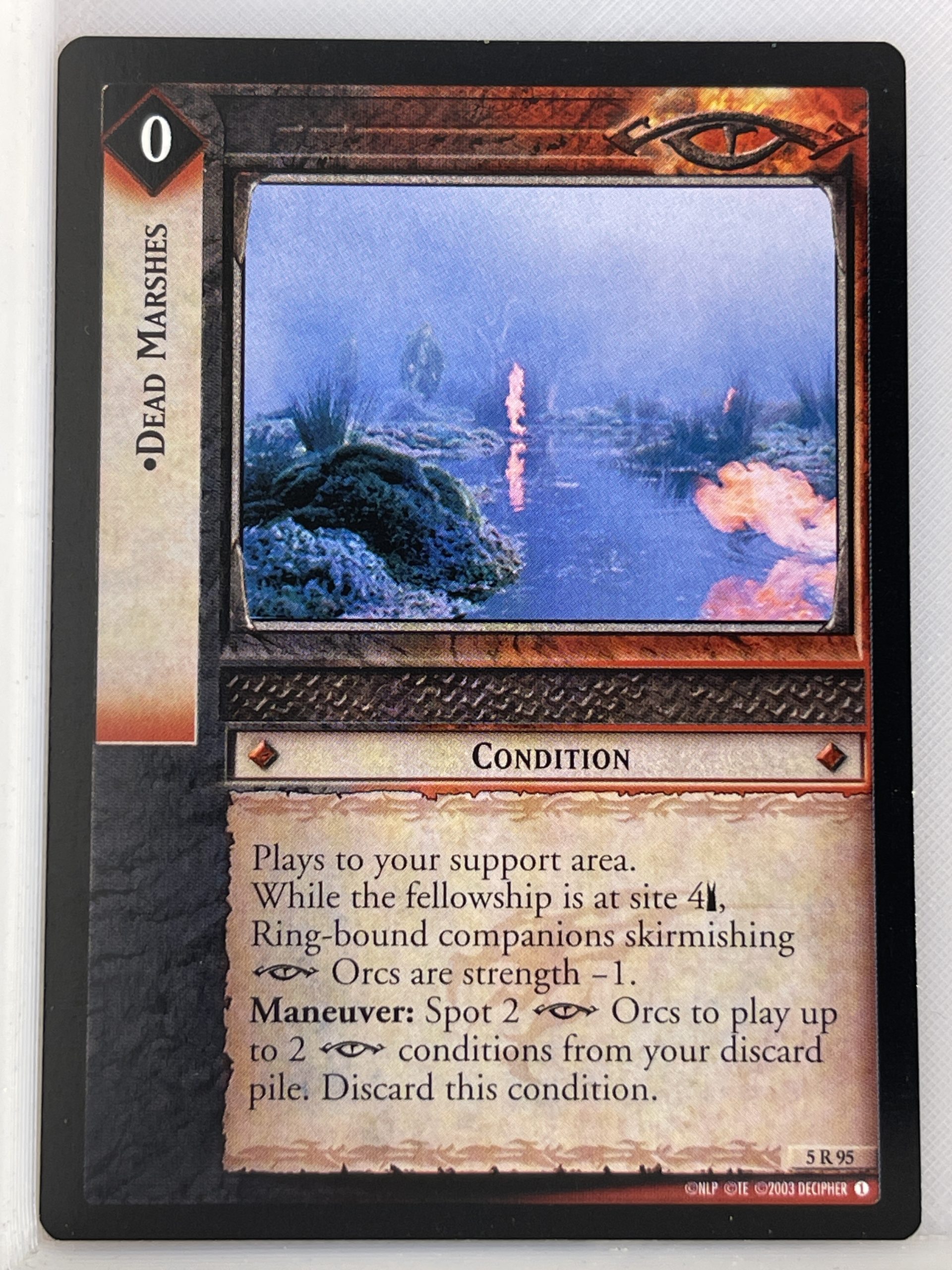 LORD OF THE RINGS TCG HELM'S DEEP RARE CARD 5R95 DEAD MARSHES lp