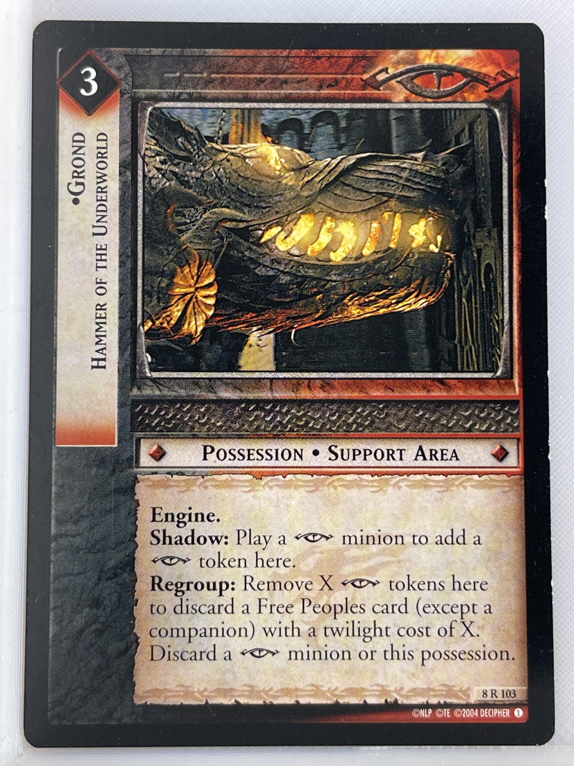LORD OF THE RINGS TCG SIEGE OF GONDOR RARE CARD 8R103 GROND lp