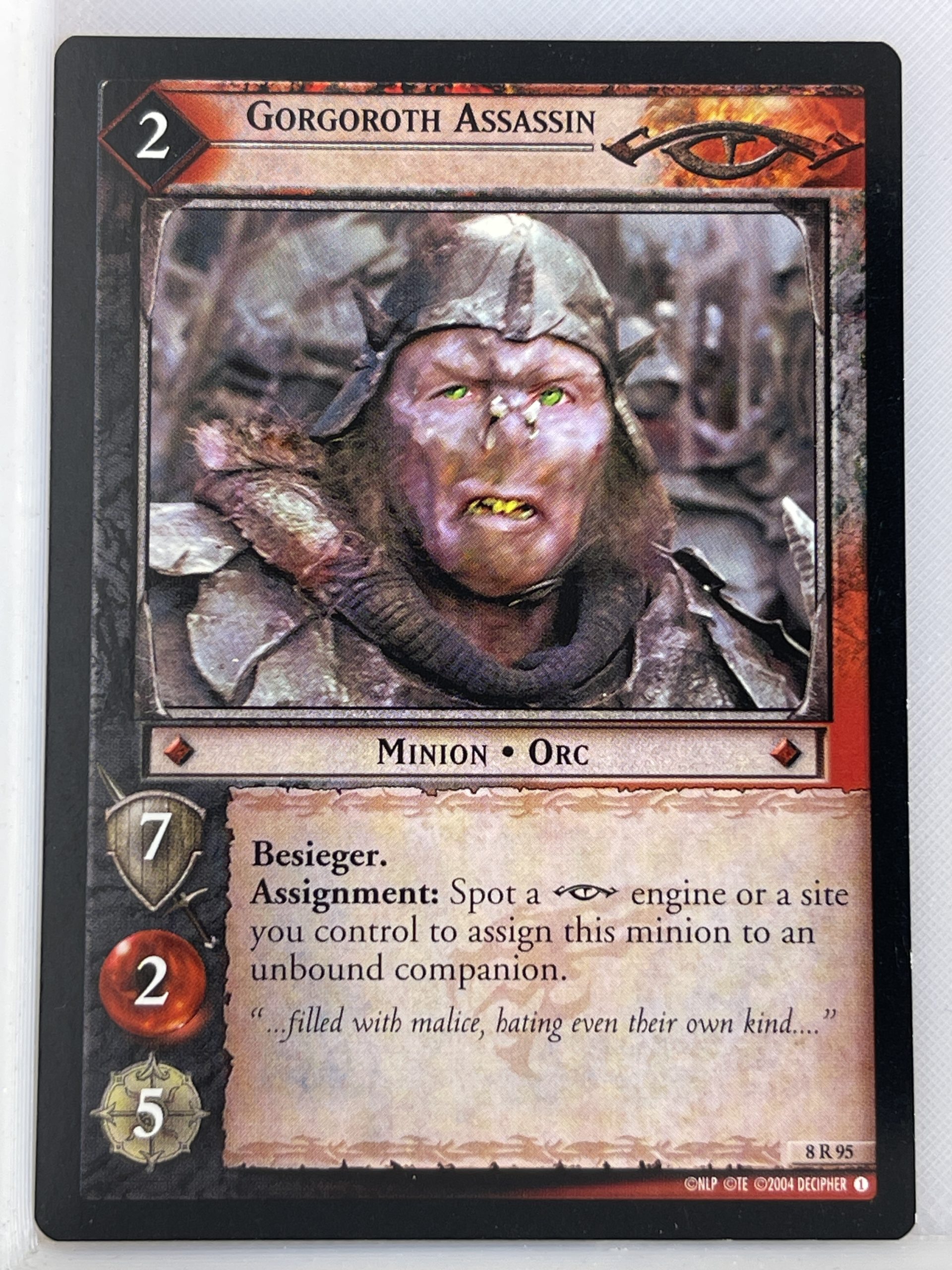 LORD OF THE RINGS TCG SIEGE OF GONDOR RARE CARD 8R95 GORGOROTH ASSASSIN lp