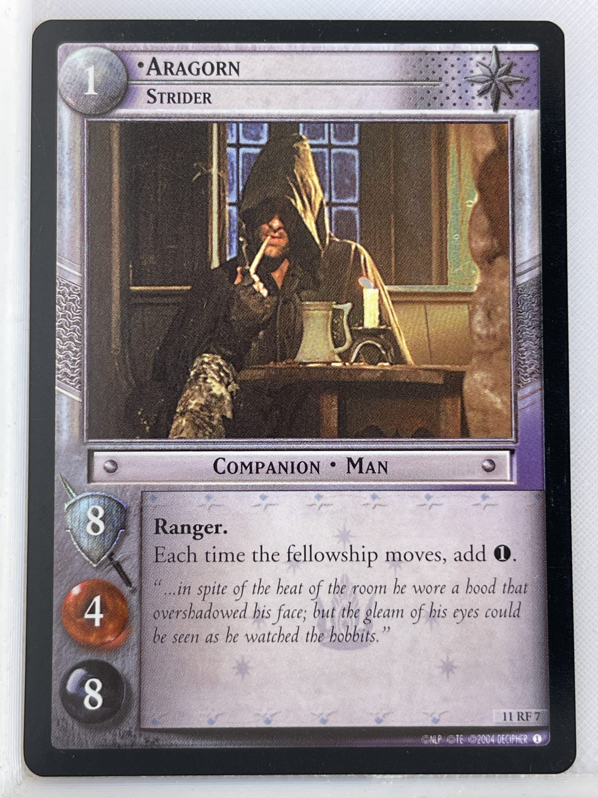 LORD OF THE RINGS TCG THE SHADOWS FOIL CARD 11RF7 ARAGORN lp