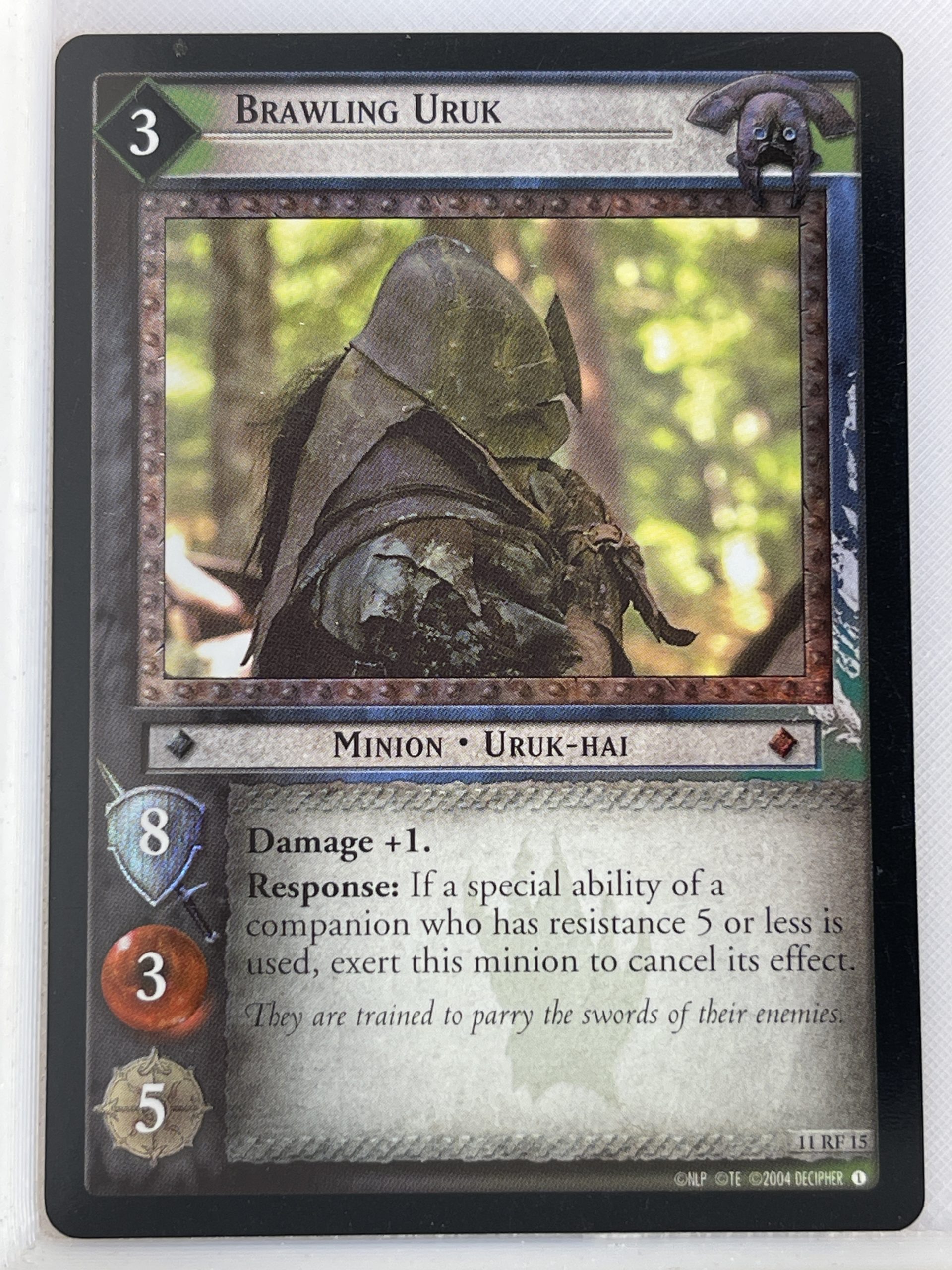 LORD OF THE RINGS TCG THE SHADOWS FOIL CARD 11RF15 BRAWLING URUK lp
